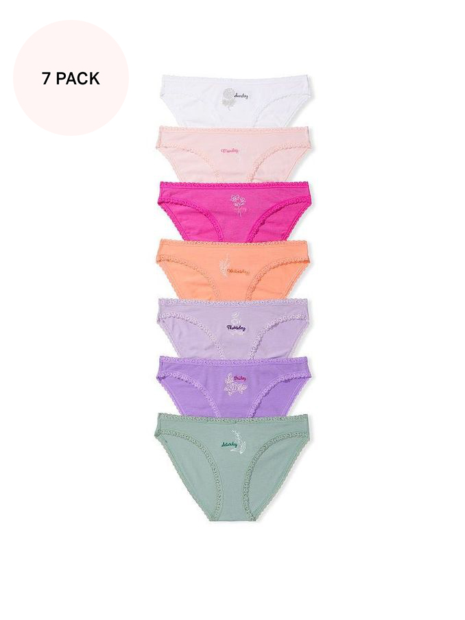 White/Pink/Orange/Purple/Green 7 Pack Knickers (Q42515) | £17