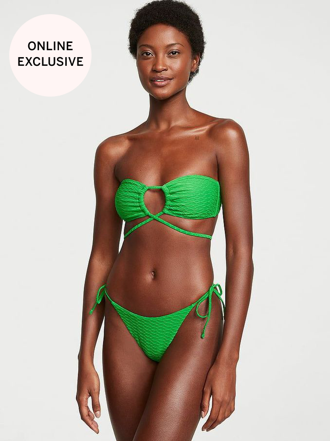 Green Fishnet Cross Over Swim Bikini Top (Q42516) | £14