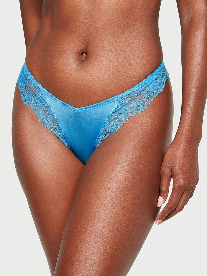 Capri Blue Lace Thong Knickers (Q43006) | £7