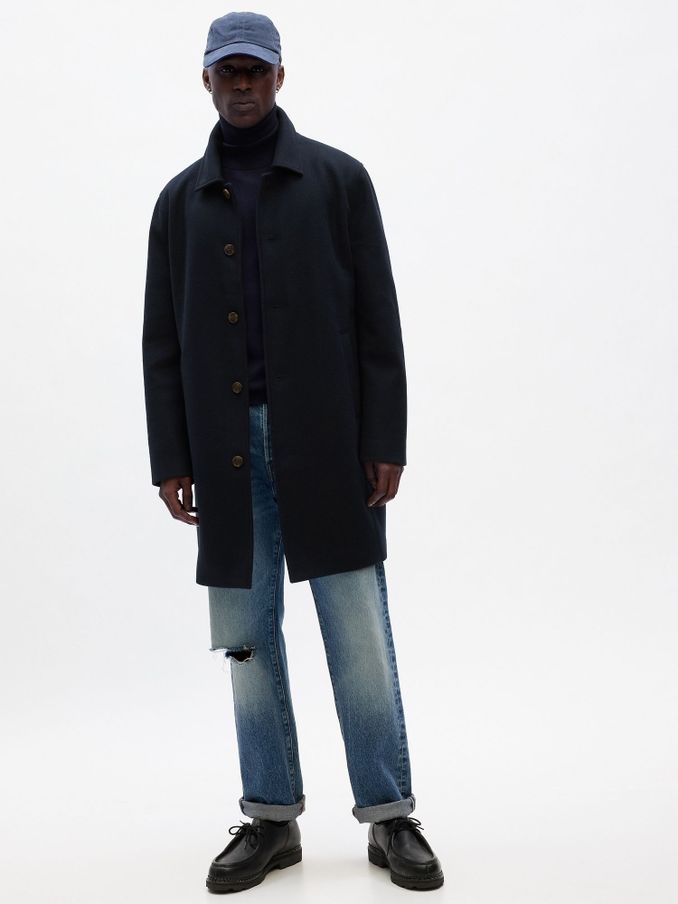 Blue Relaxed Longline Topcoat (Q43098) | £40