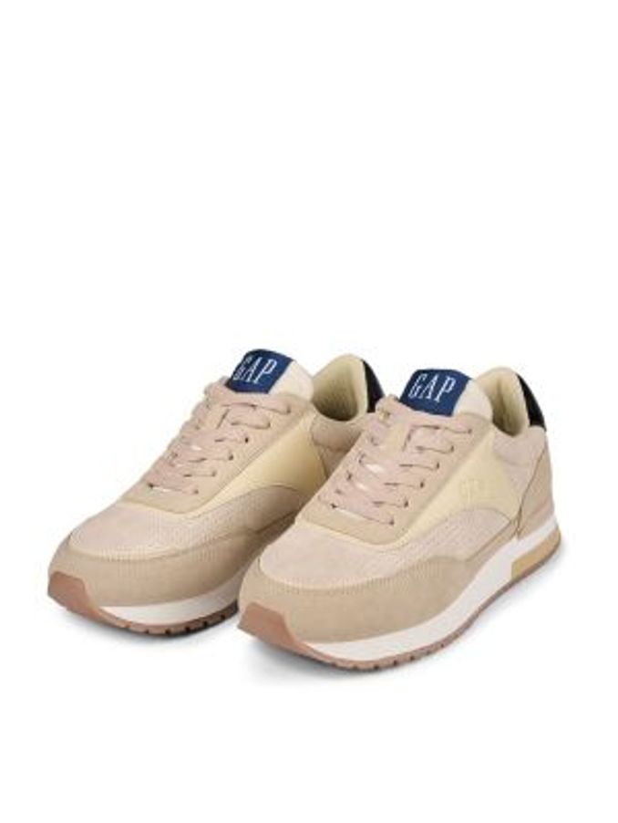 Beige New York Low Top Trainers (Q43483) | £45