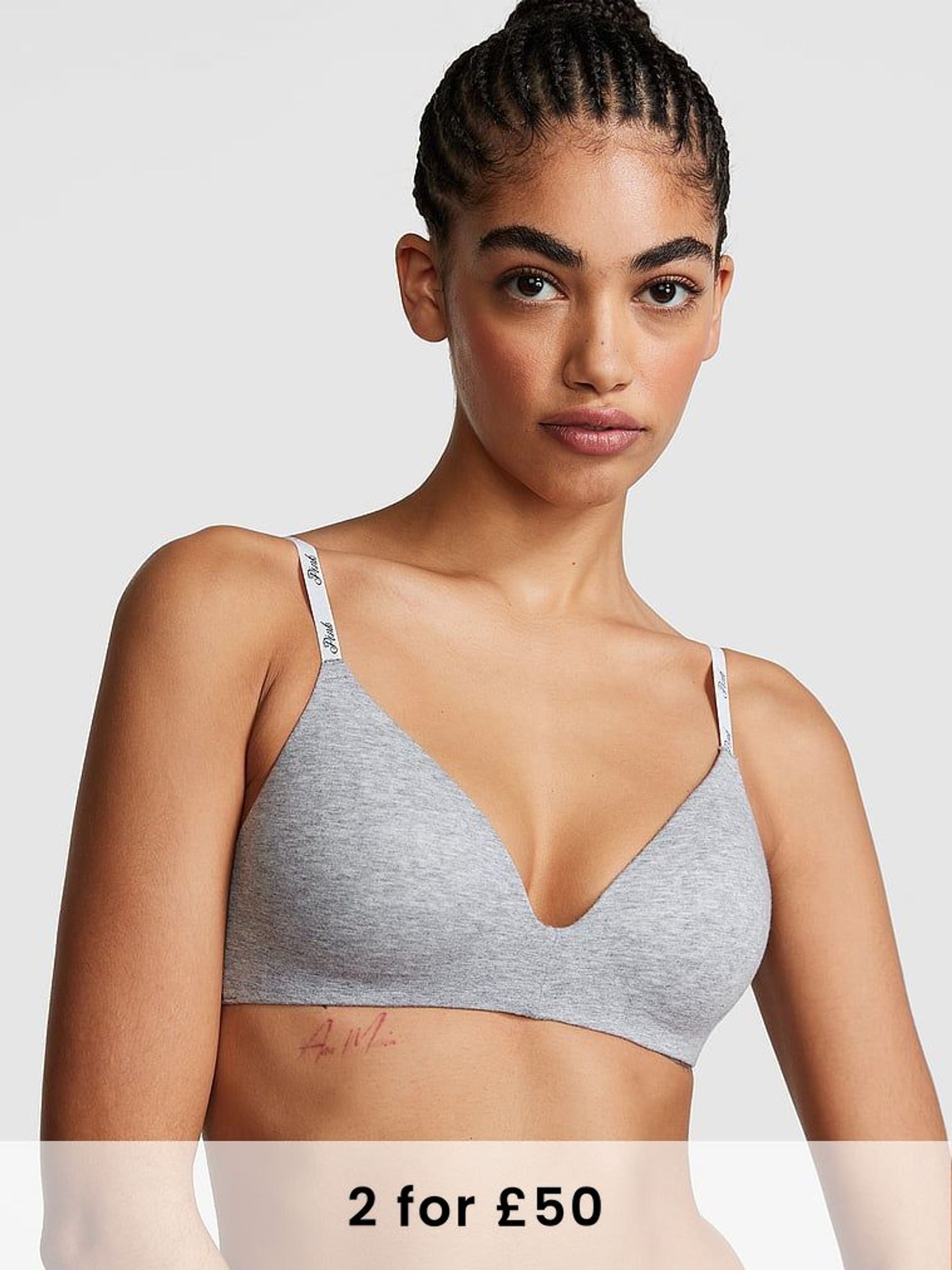 Grey Heather Non Wired Lightly Lined Bra (Q43508) | £29