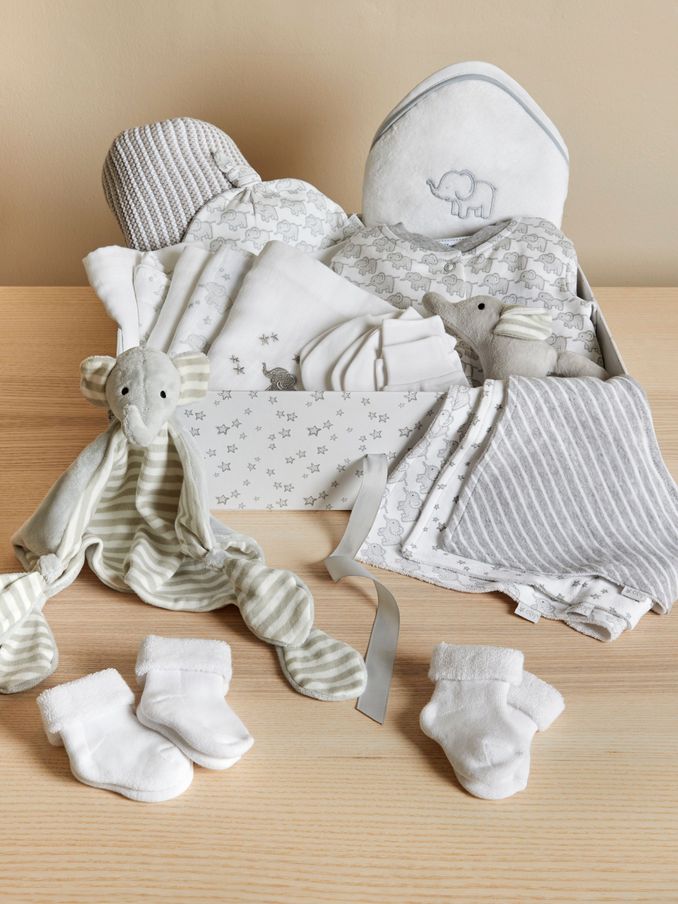 Grey Ultimate New Baby Elephant Gift Set (Q45457) | £135