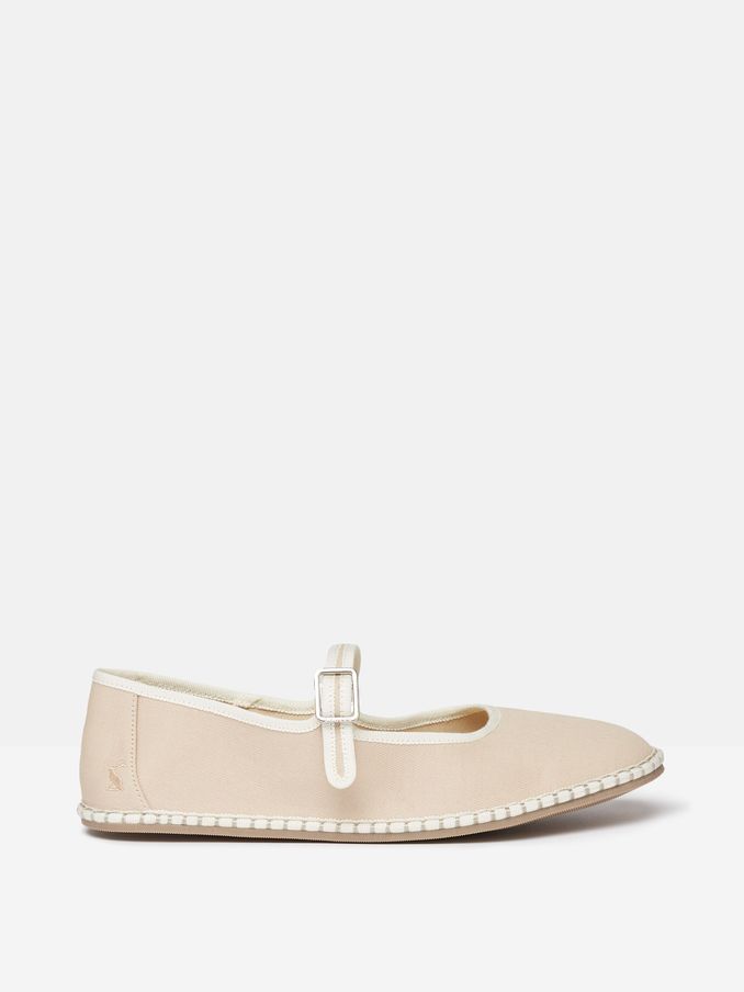 Maddison Neutral Canvas Mary Jane Shoes (Q46097) | £19