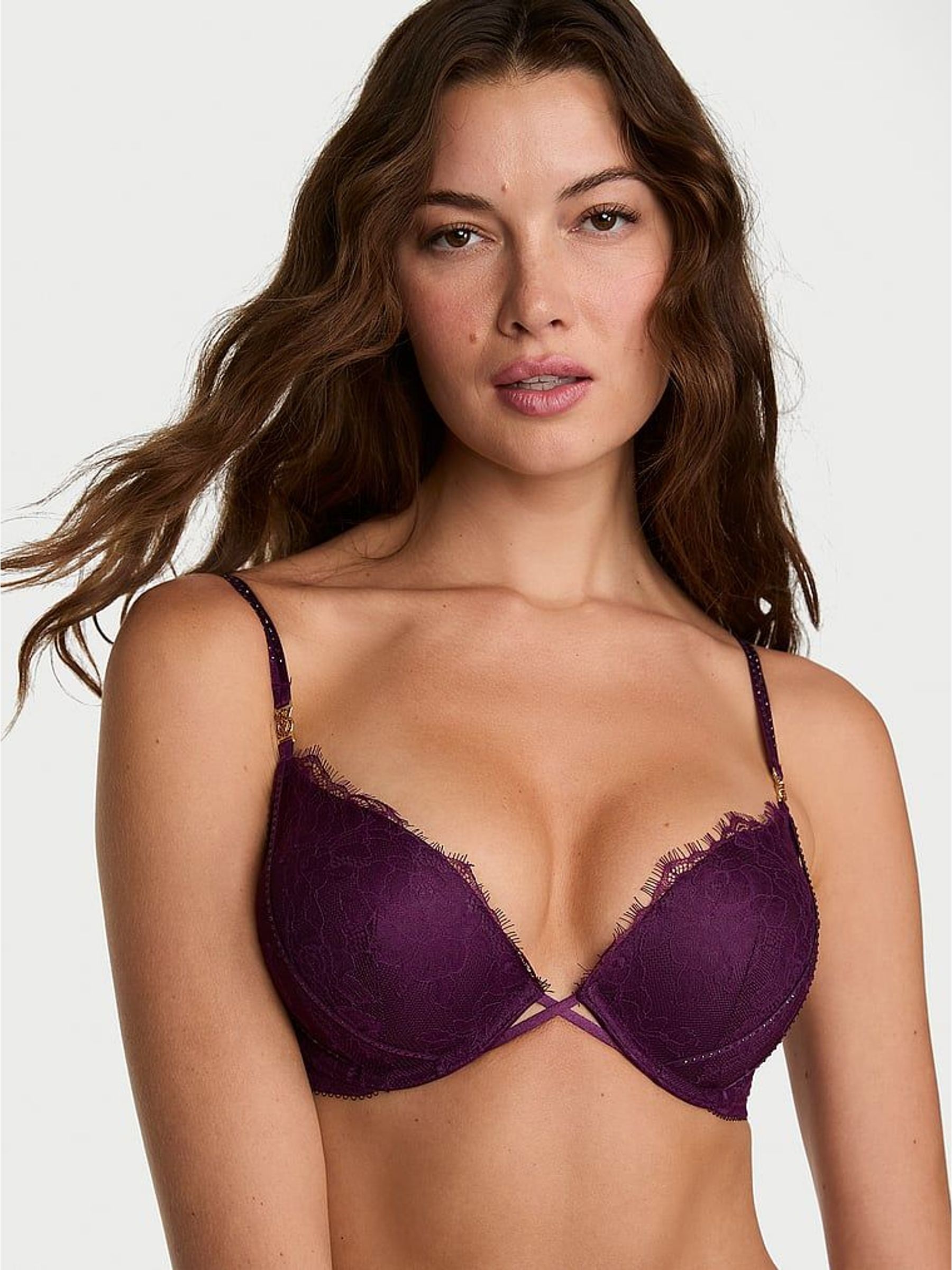 Party On Purple - Add 2 Cups Push Up Bombshell Lace Shine Bra
