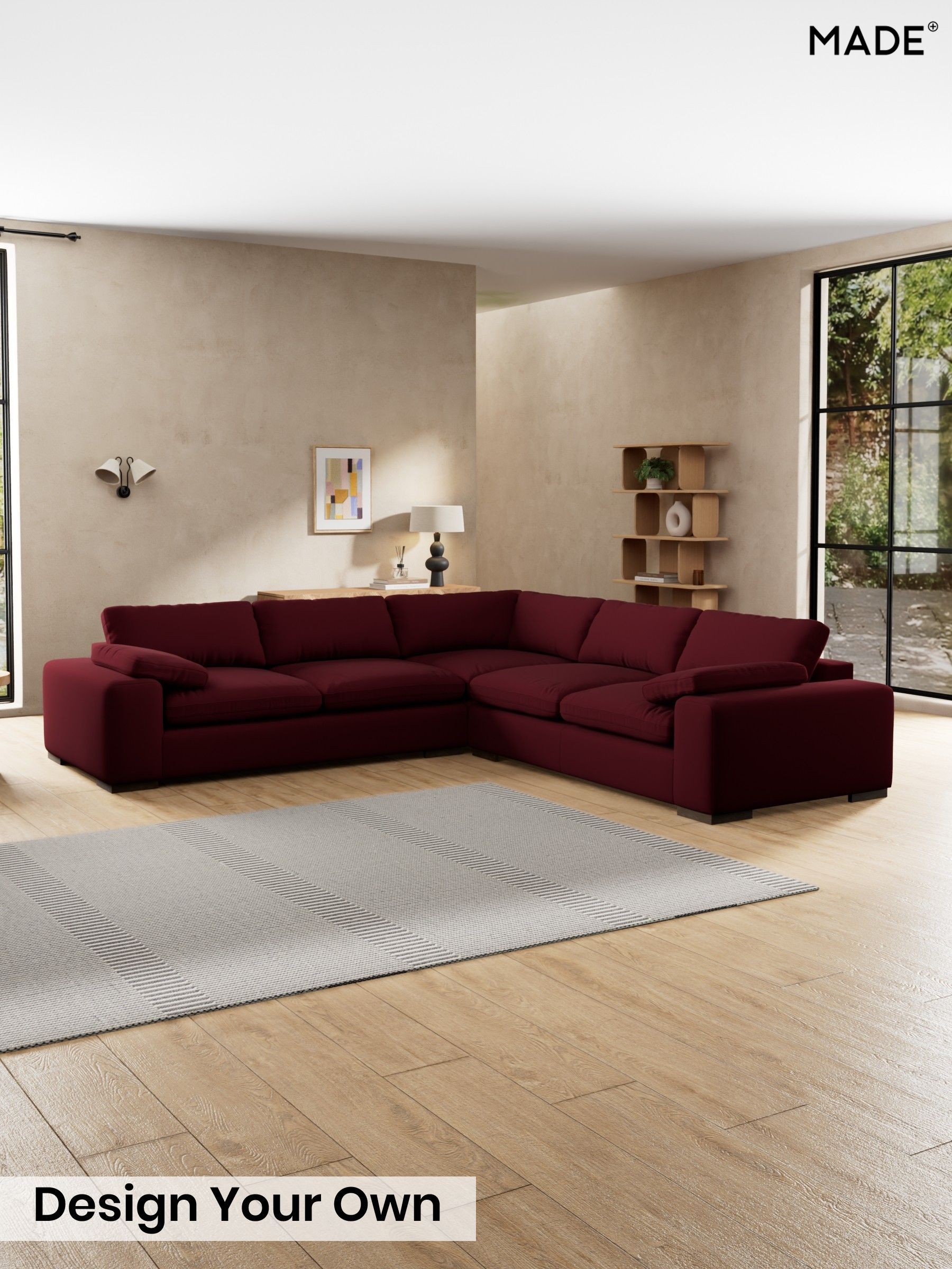 Matt Velvet Easy Clean/Deep Burgundy Red - Melbourne Luxe By Made
