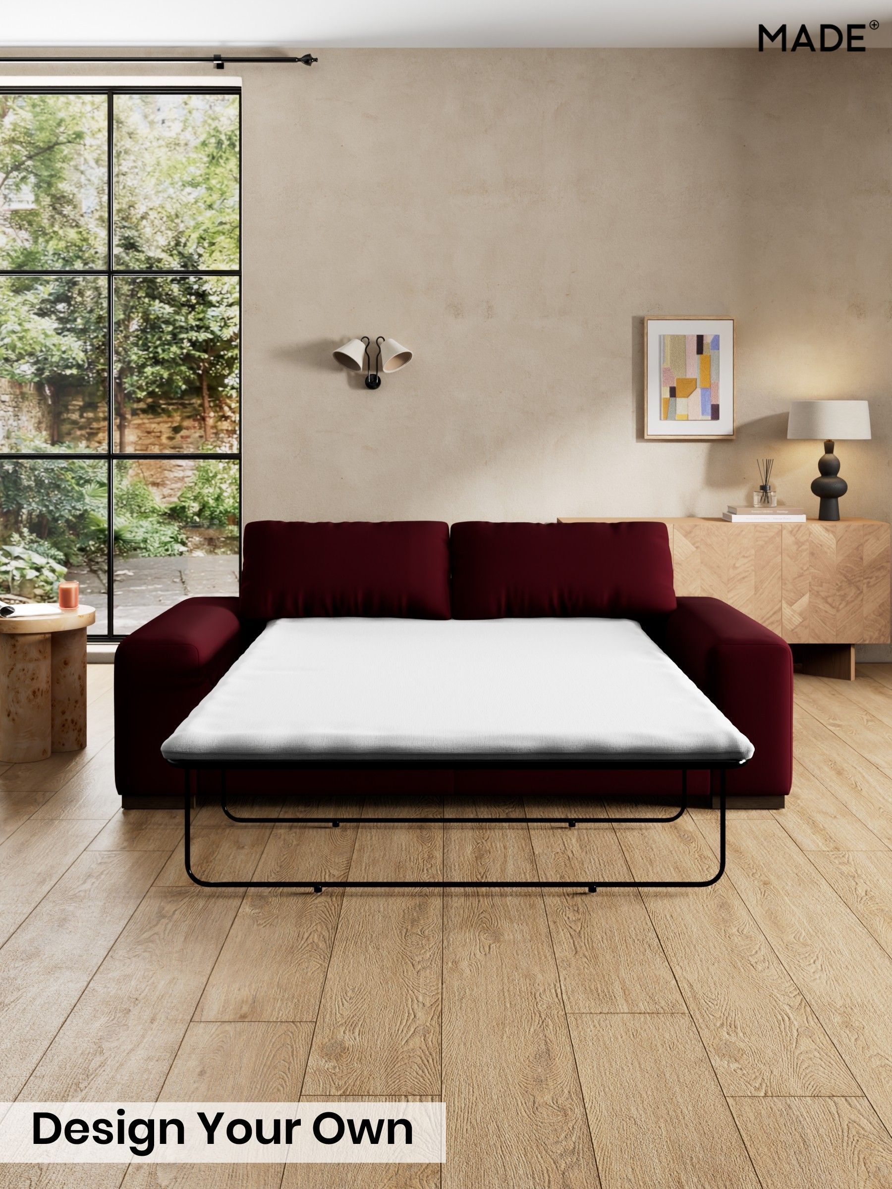 Matt Velvet Easy Clean/Deep Burgundy Red - Melbourne Luxe By Made