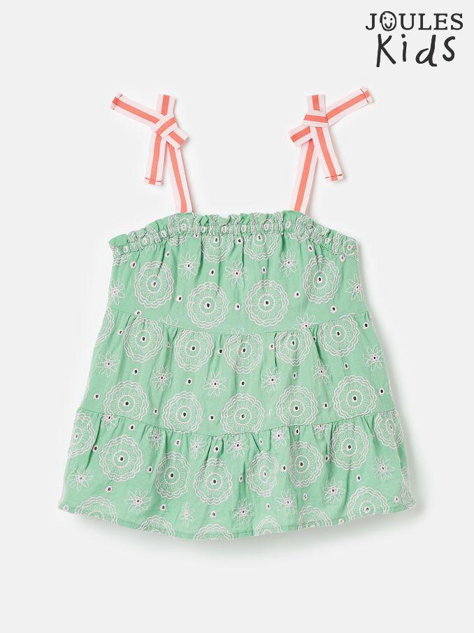 Girls' Playtime Green Tiered Woven Top (Q53416) | £13 - £15