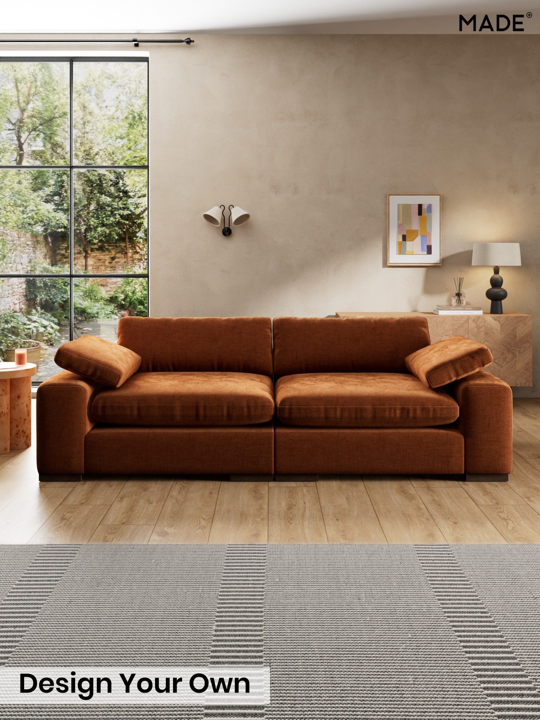 Etched Chenille/Rust Orange - Melbourne By Made