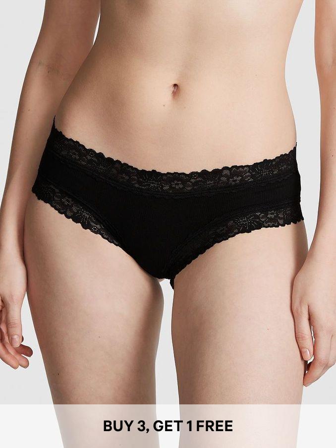 Pure Black Cheeky Lace Knickers (Q57374) | £9