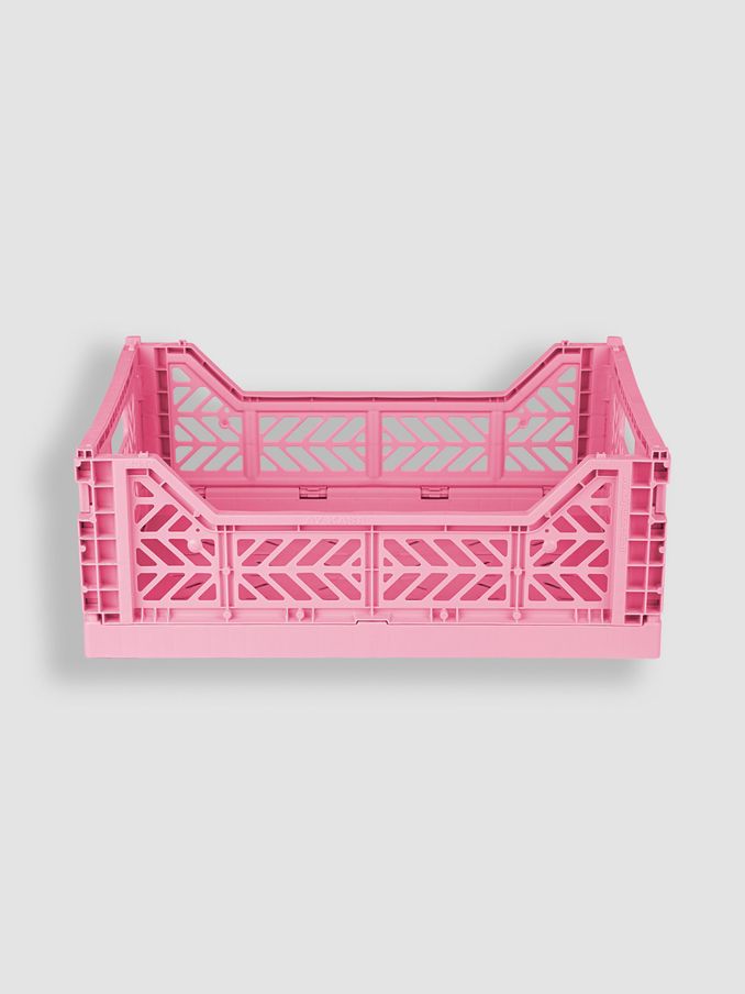 Baby Pink Aykasa Midi Folding Crate (Q61128) | £5