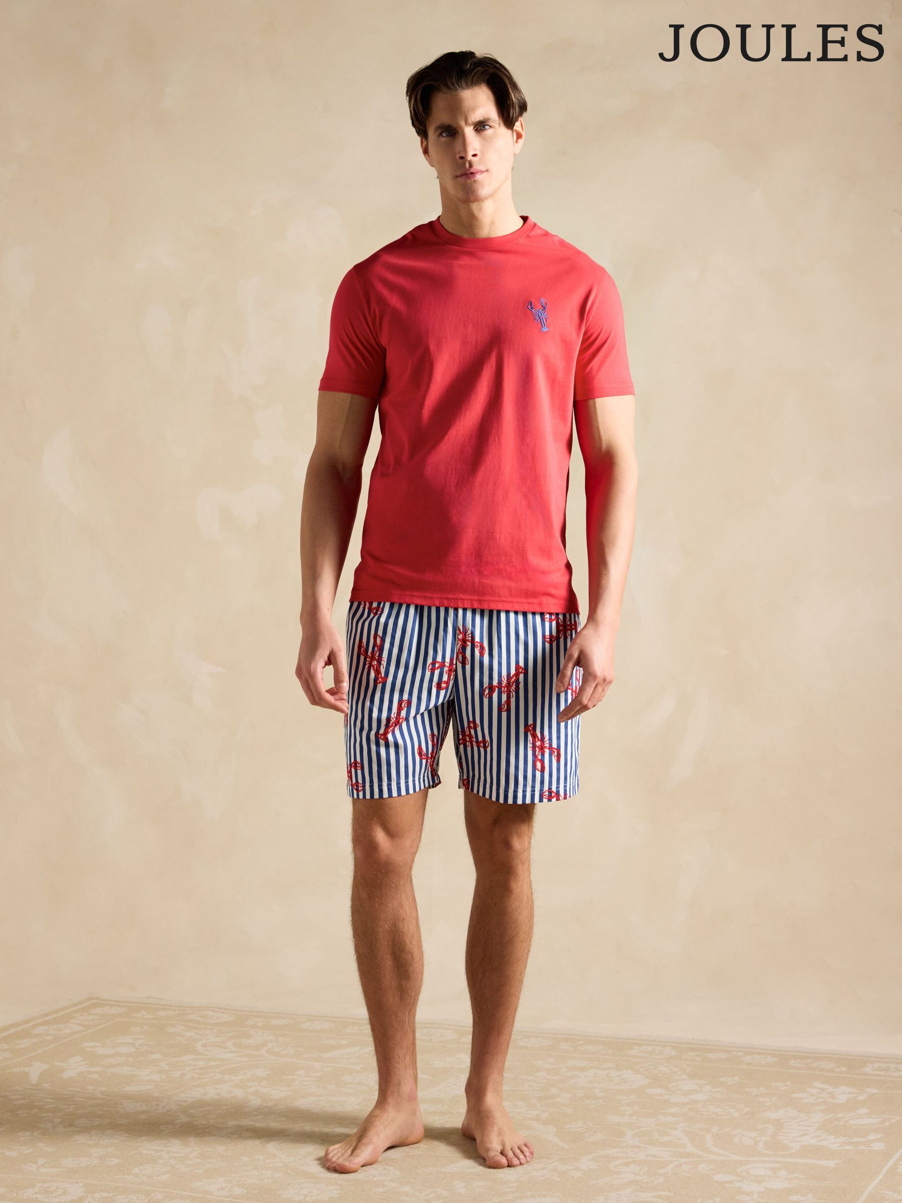 Harford Red Nightwear Set With Packable Travel Bag (Q61186) | £35