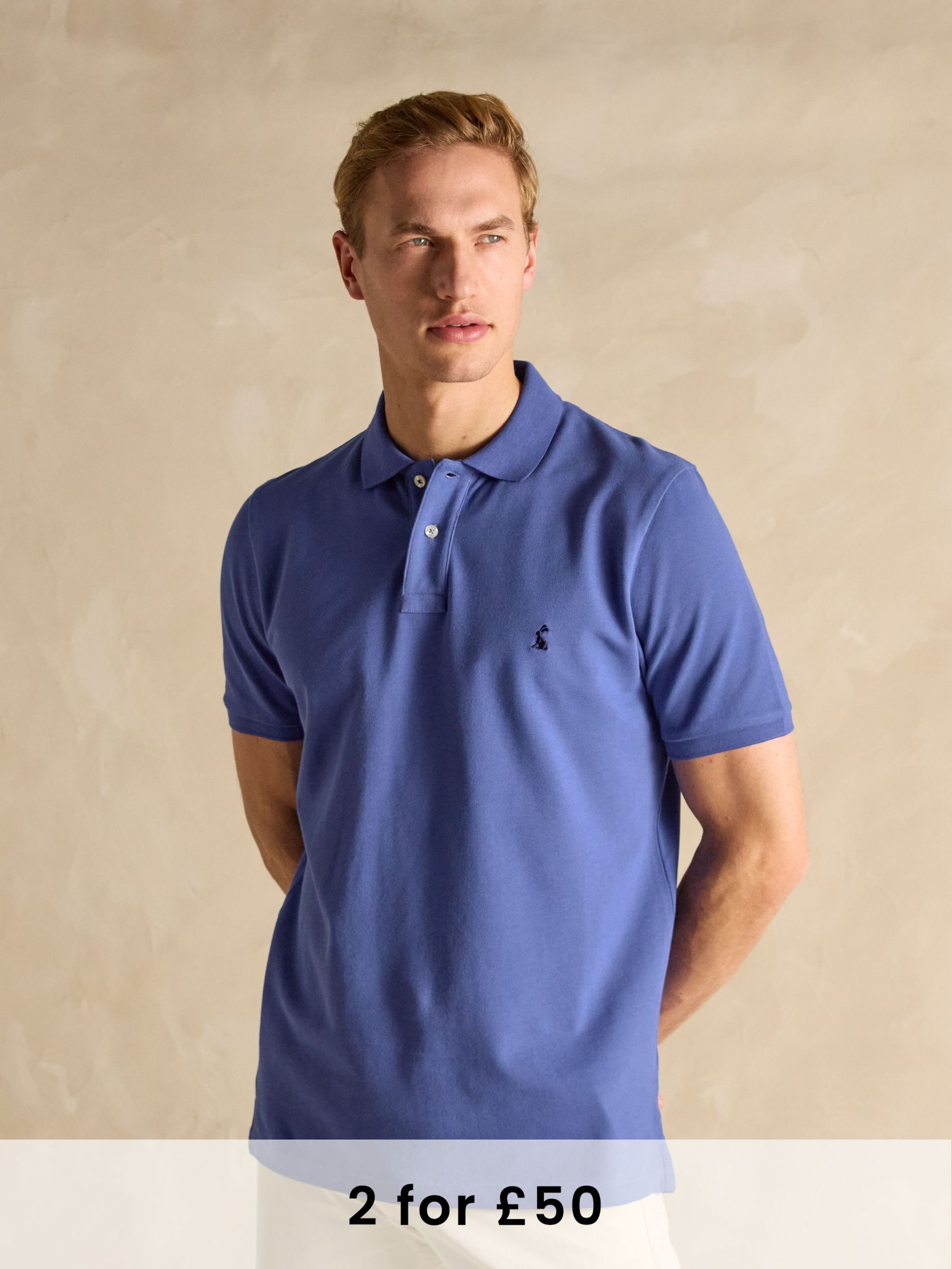 Woody Dark Blue Cotton Pique Polo Shirt (Q61239) | £30