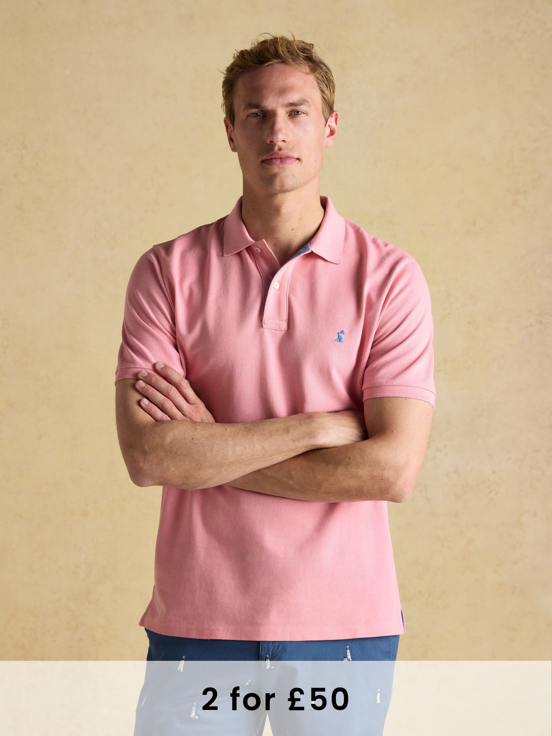 Woody Pink Cotton Pique Polo Shirt (Q61245) | £30