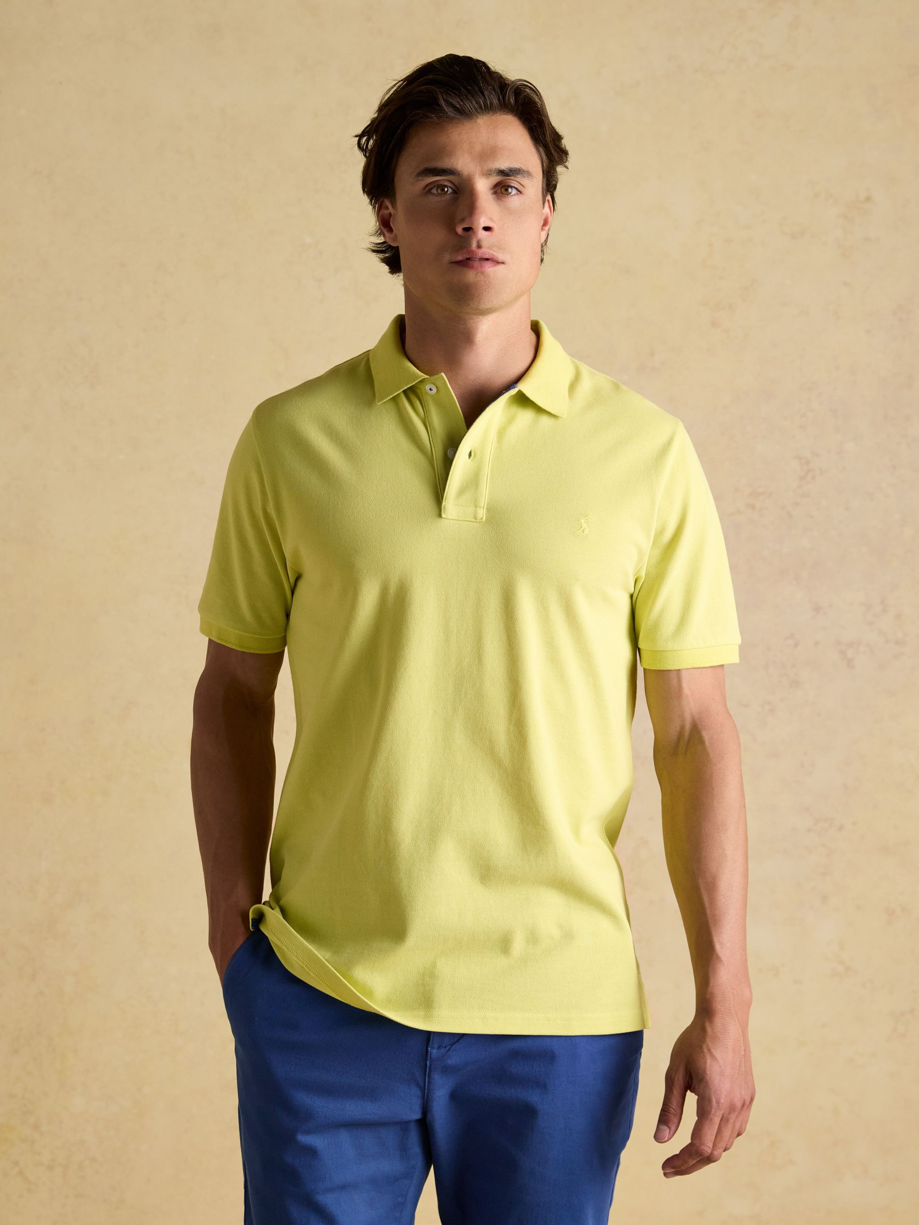 Woody Yellow Cotton Pique Polo Shirt