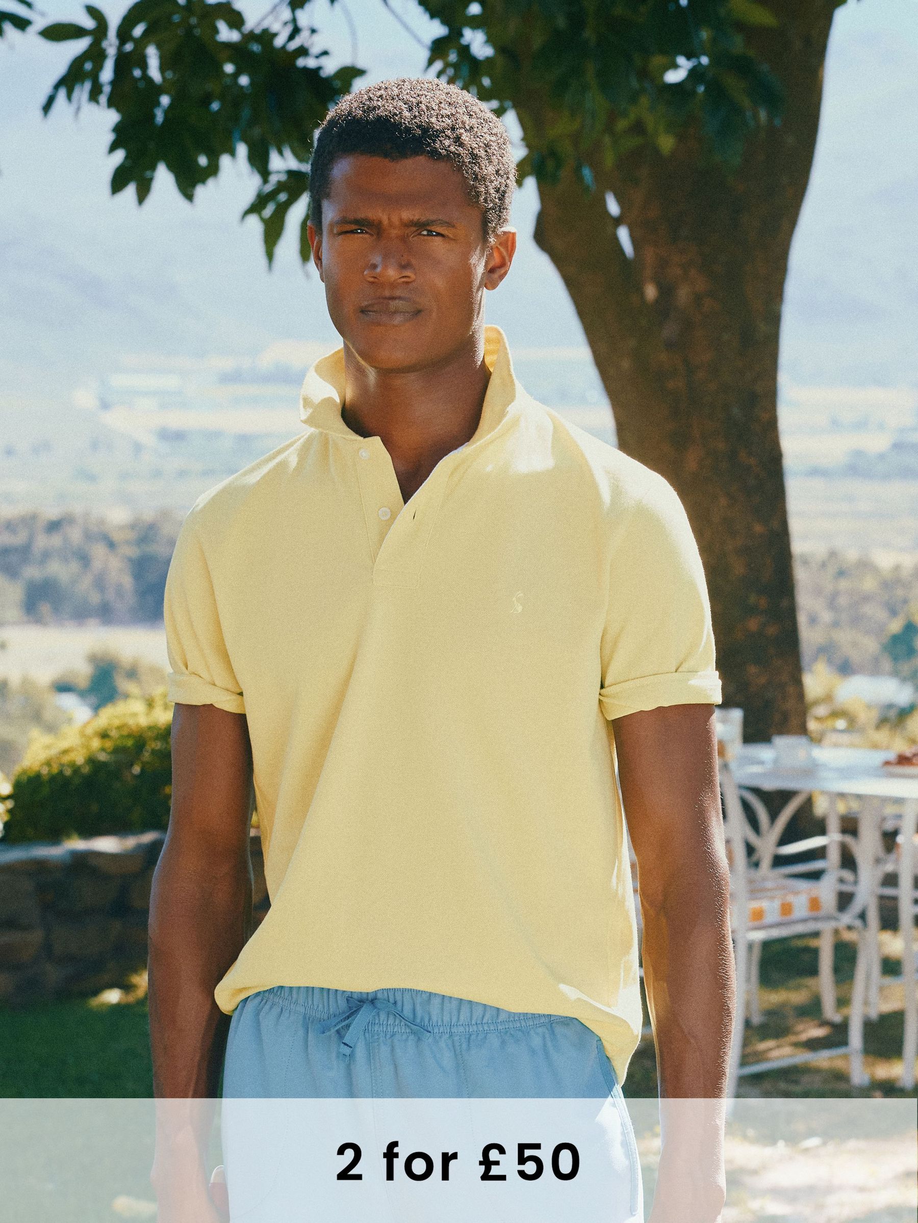 Woody Yellow Cotton Pique Polo Shirt (Q61246) | £30