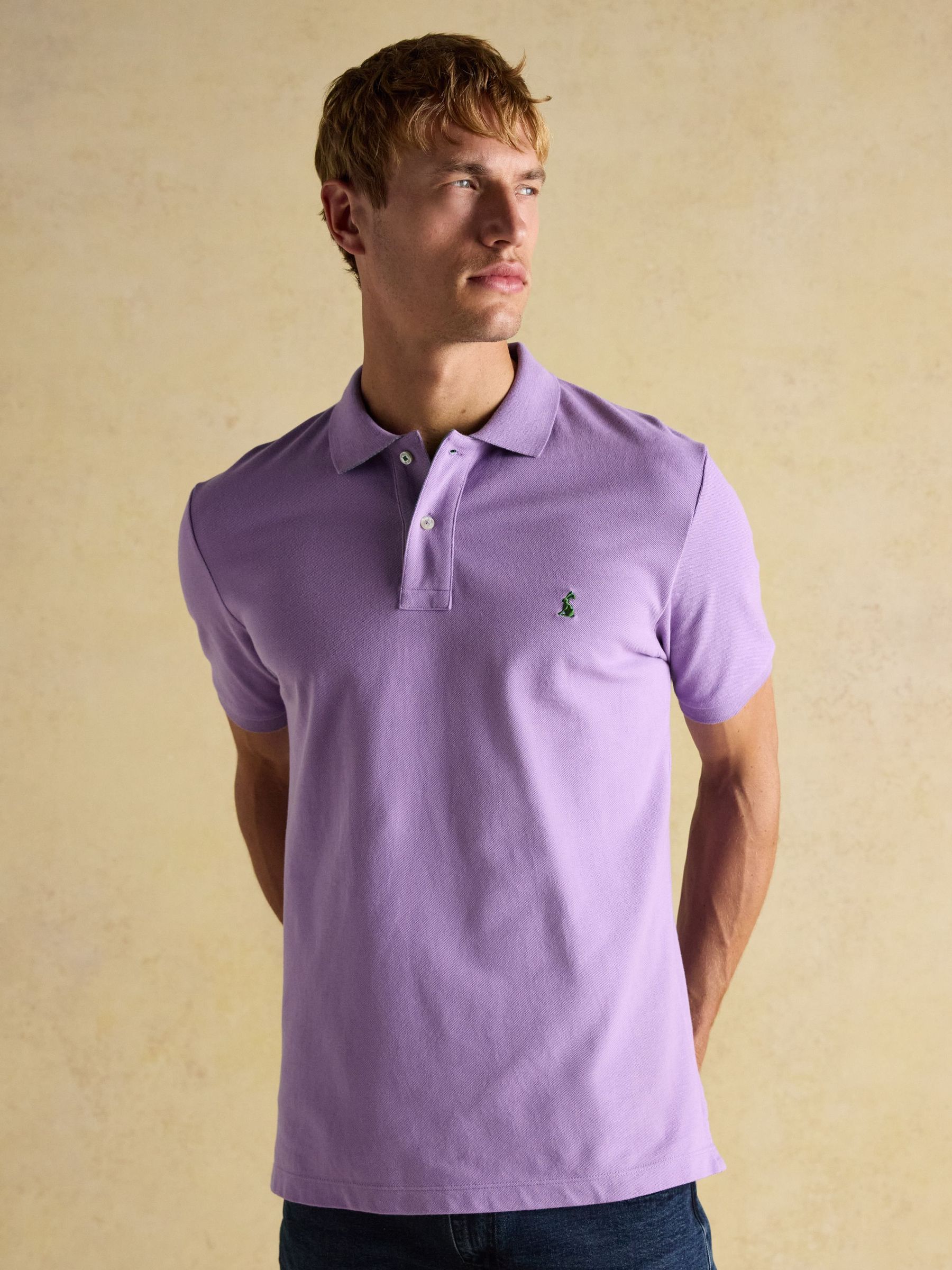 Woody Purple Cotton Pique Polo Shirt