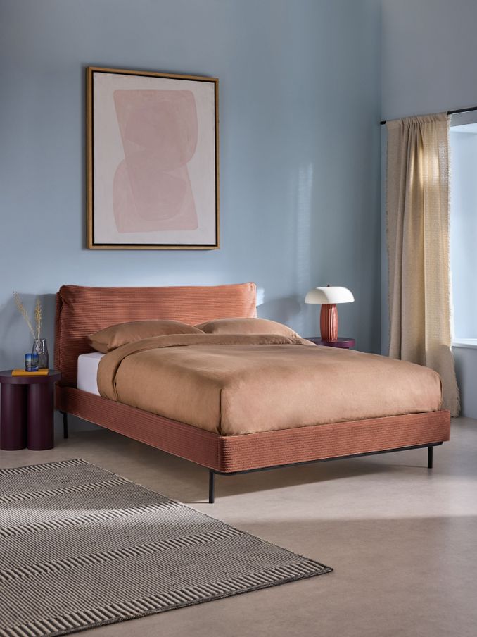 Bed Harlow Bed Frame in Sage Green Velvet in Orange (Q61488) | £599 - £699