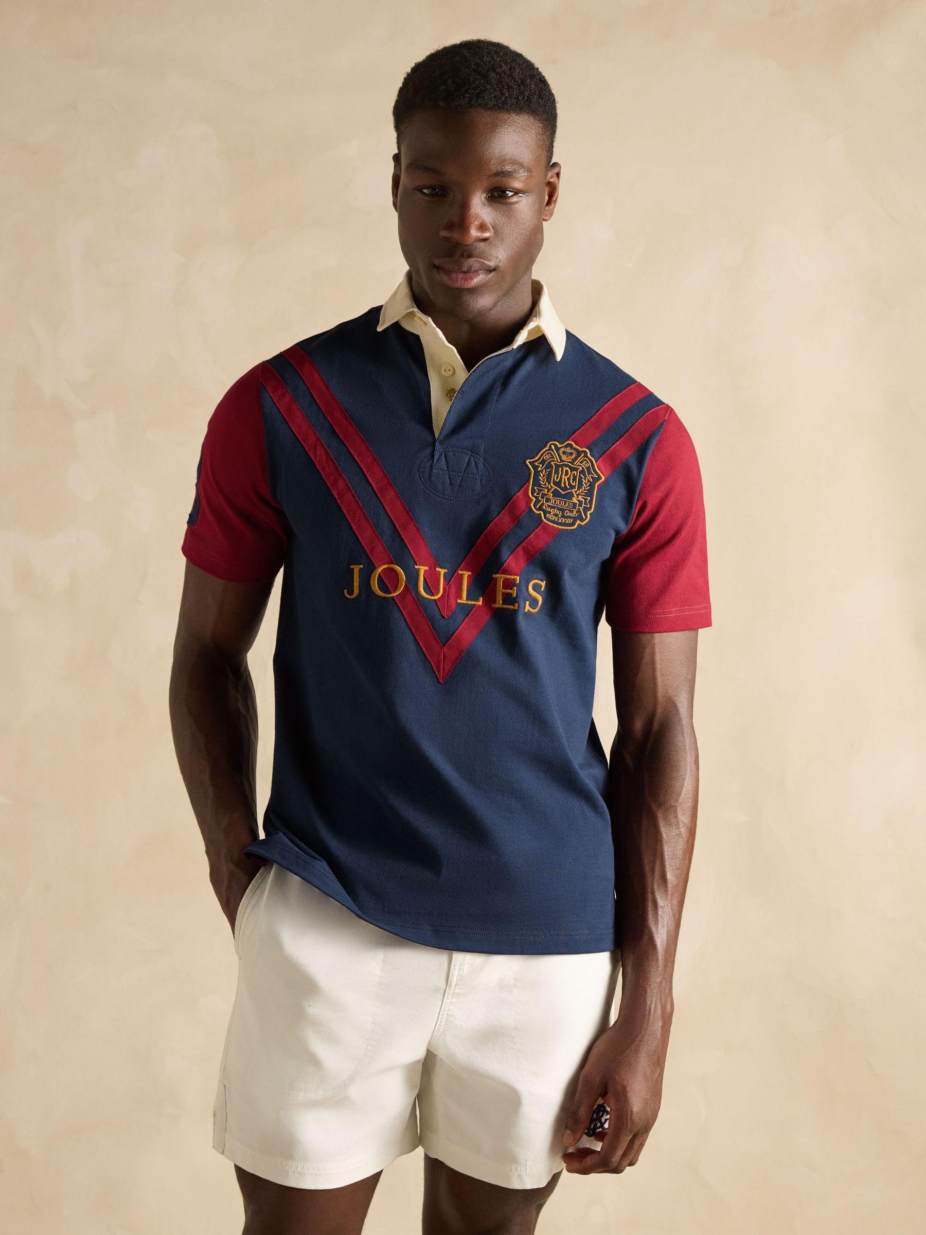 Short Sleeve Navy/Red Rugby Club Shirt (Q61495) | £55