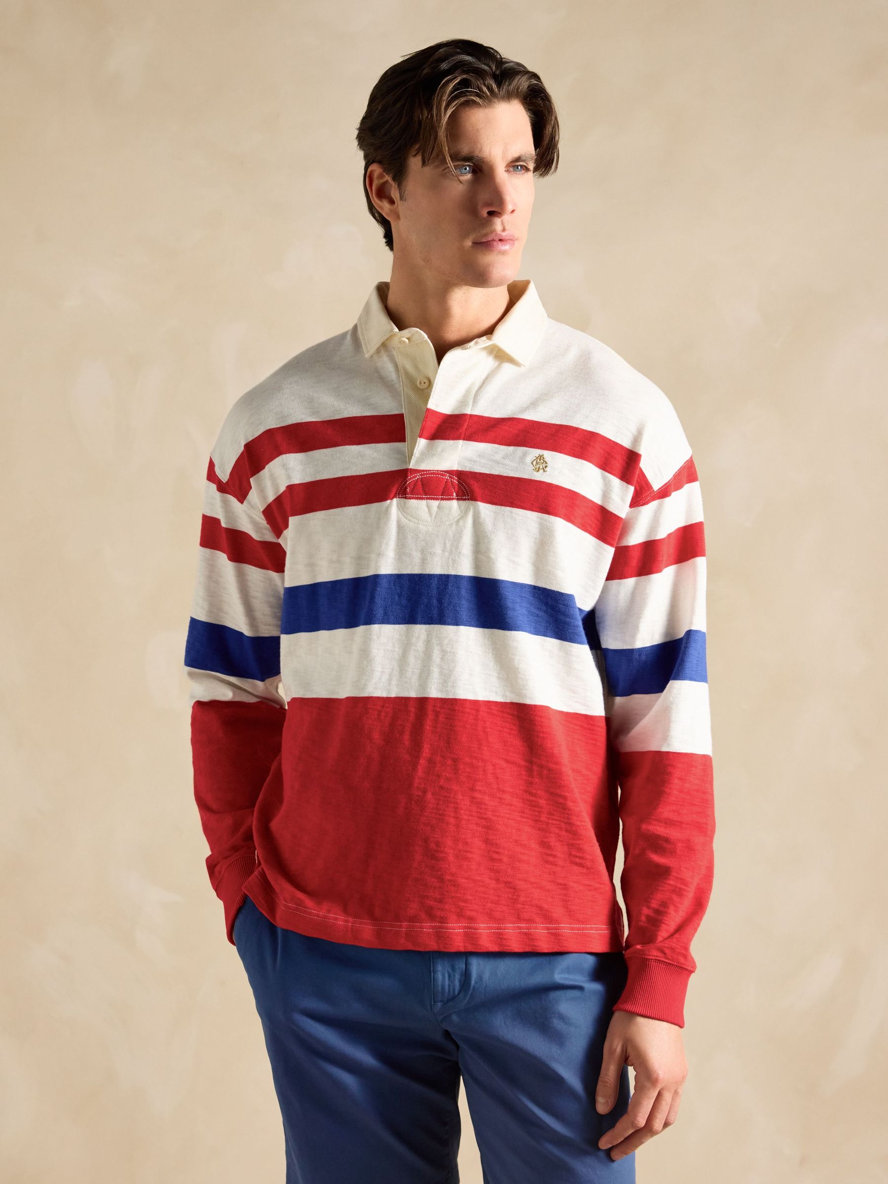 Red/Cream Lightweight Rugby Club Shirt (Q61499) | £65