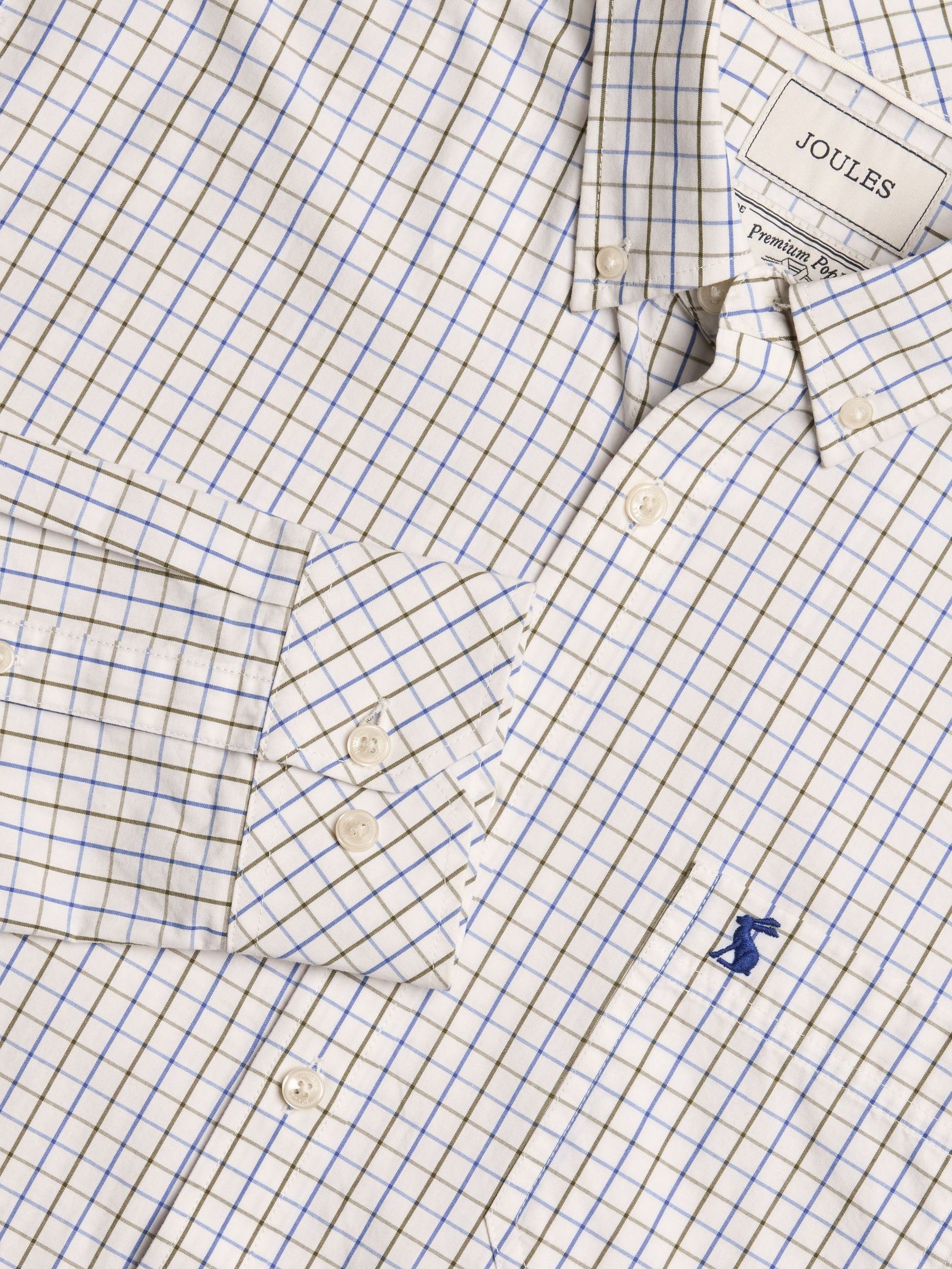 Poplin Blue & Green Check Classic Fit Shirt (Q61518) | £45