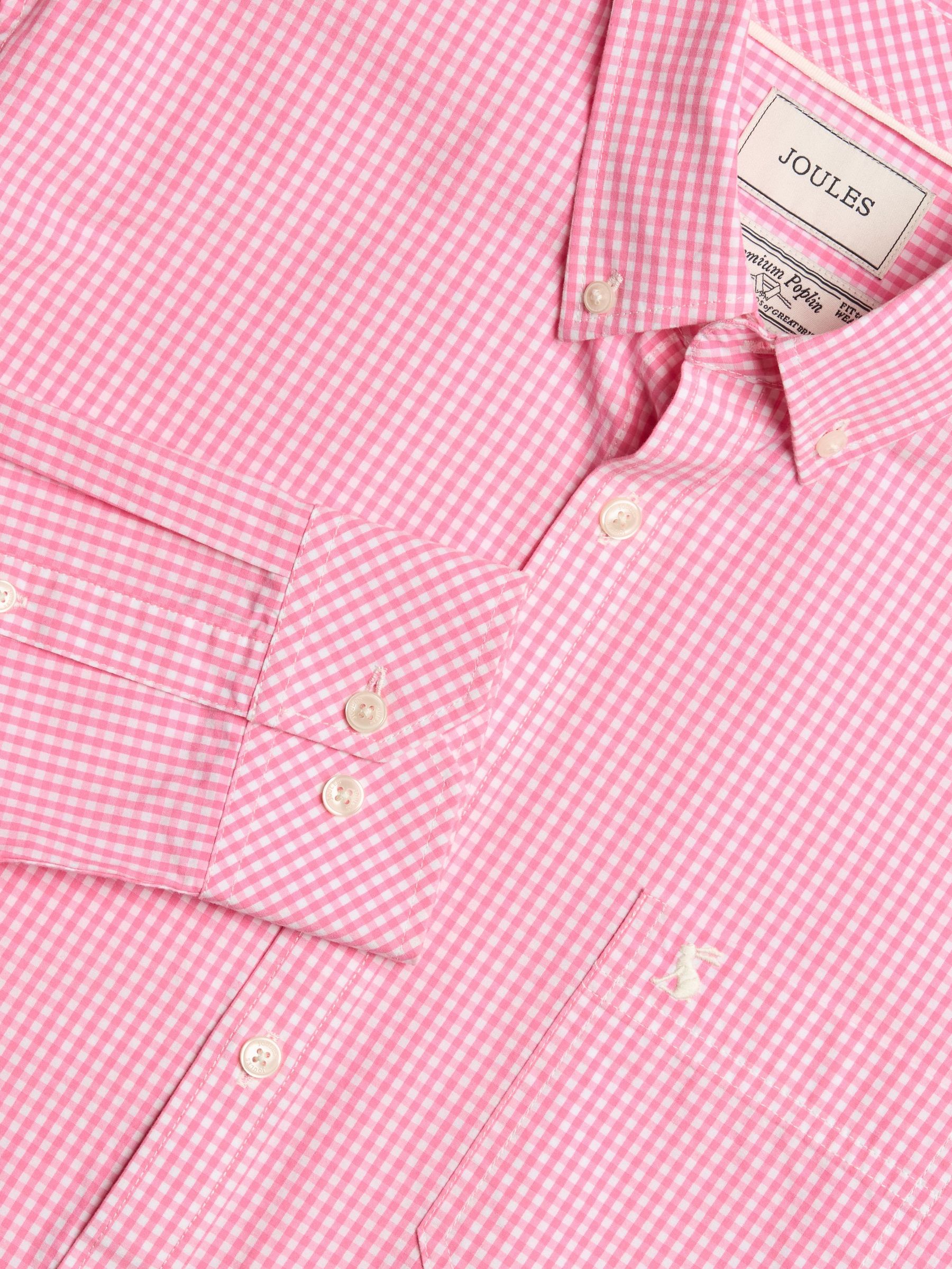 Poplin Pink Gingham Check Classic Fit Shirt