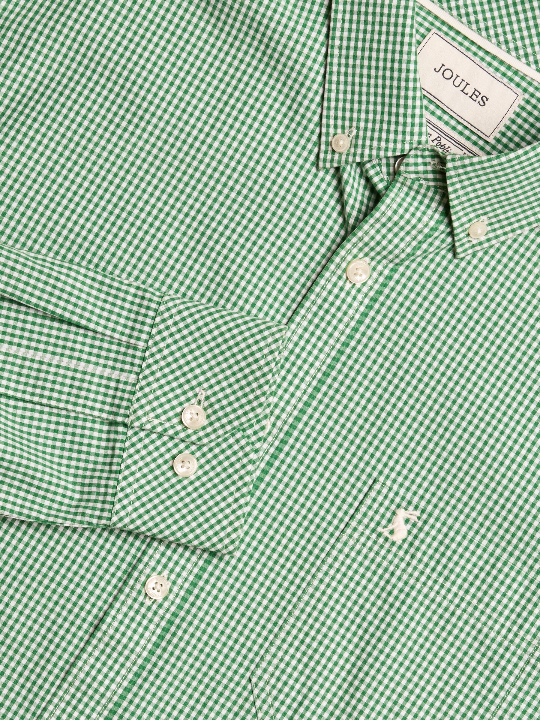Poplin Green Gingham Check Classic Fit Shirt (Q61521) | £45
