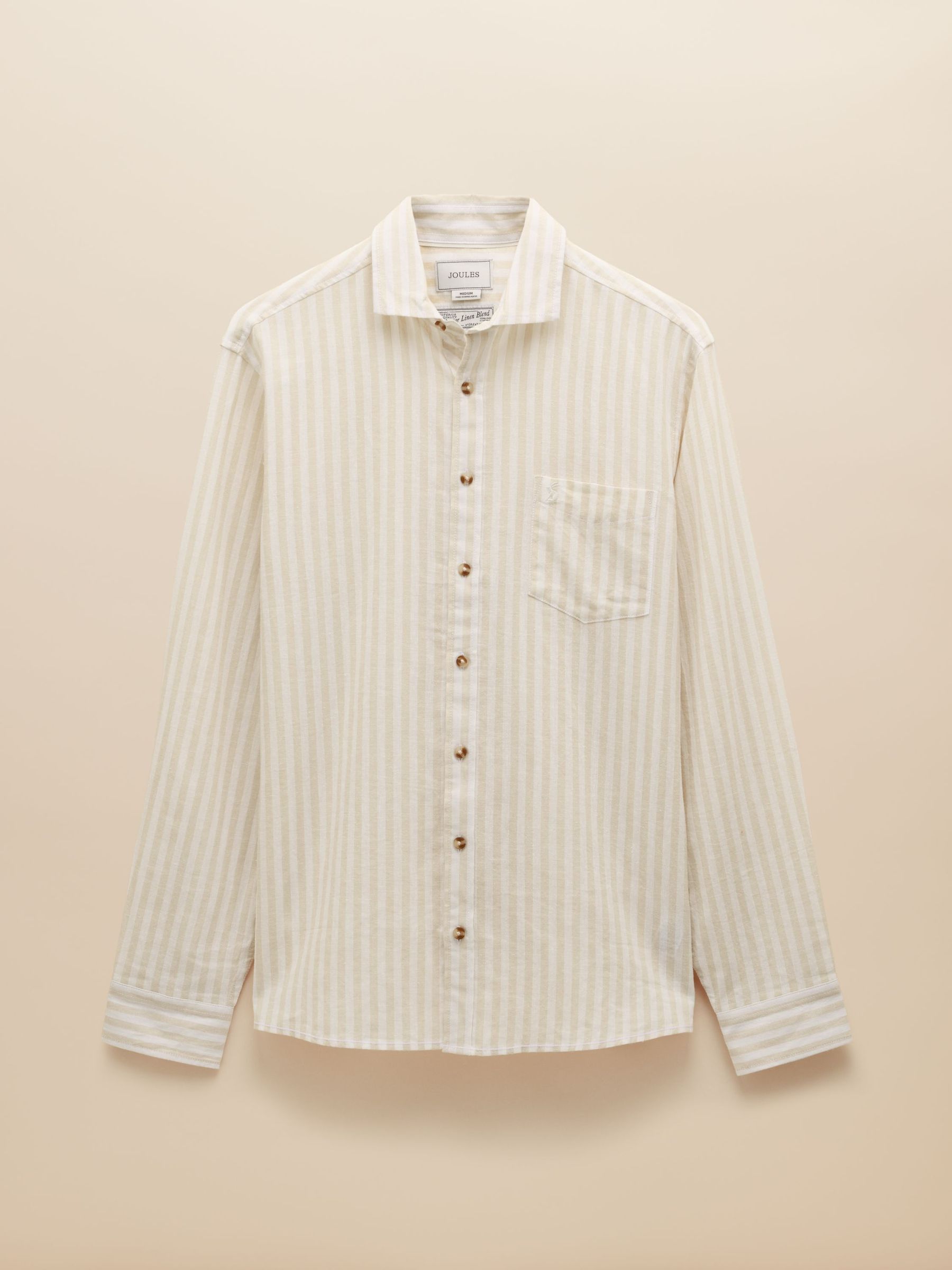 Linen Blend Cream/White Stripe Shirt