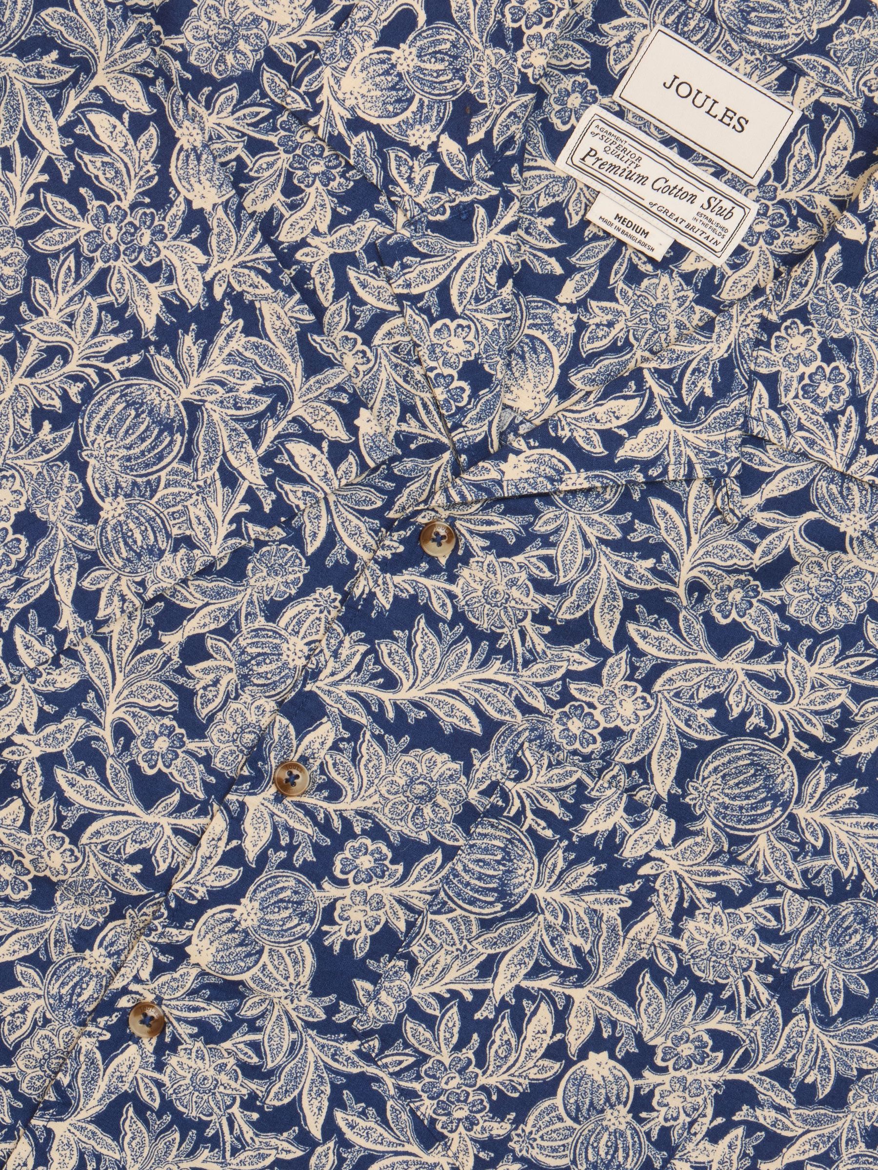 Cotton Slub Navy Short Sleeve Shirt (Q61556) | £42