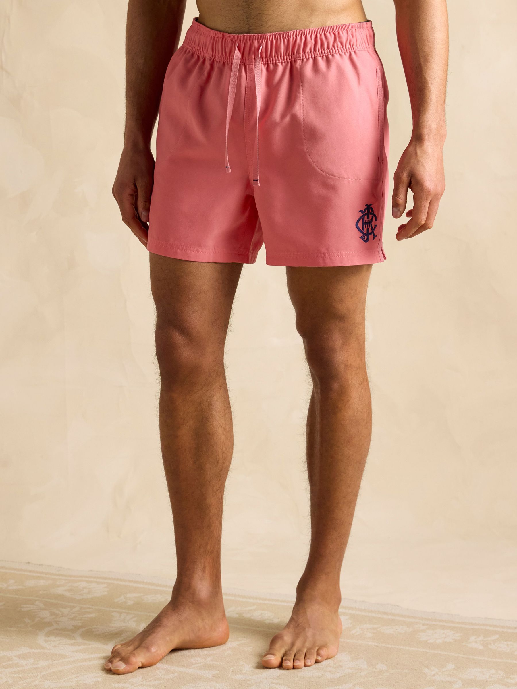 Overton Rose Pink Rugby Style Swim Shorts