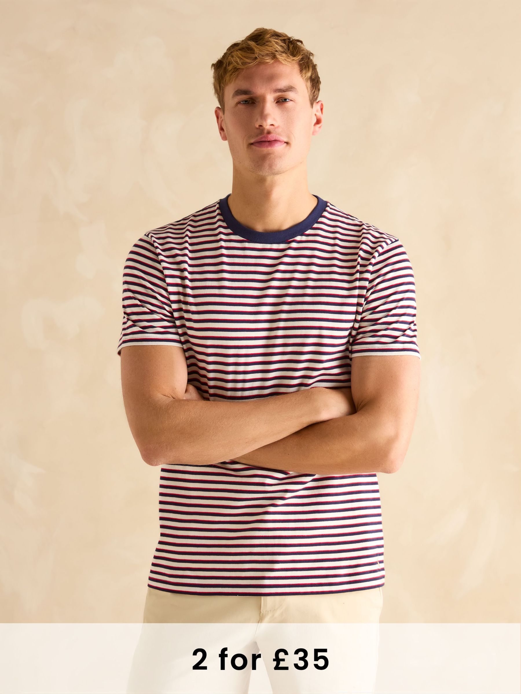Everyday Red Stripe Crew Neck T-Shirt (Q62037) | £22