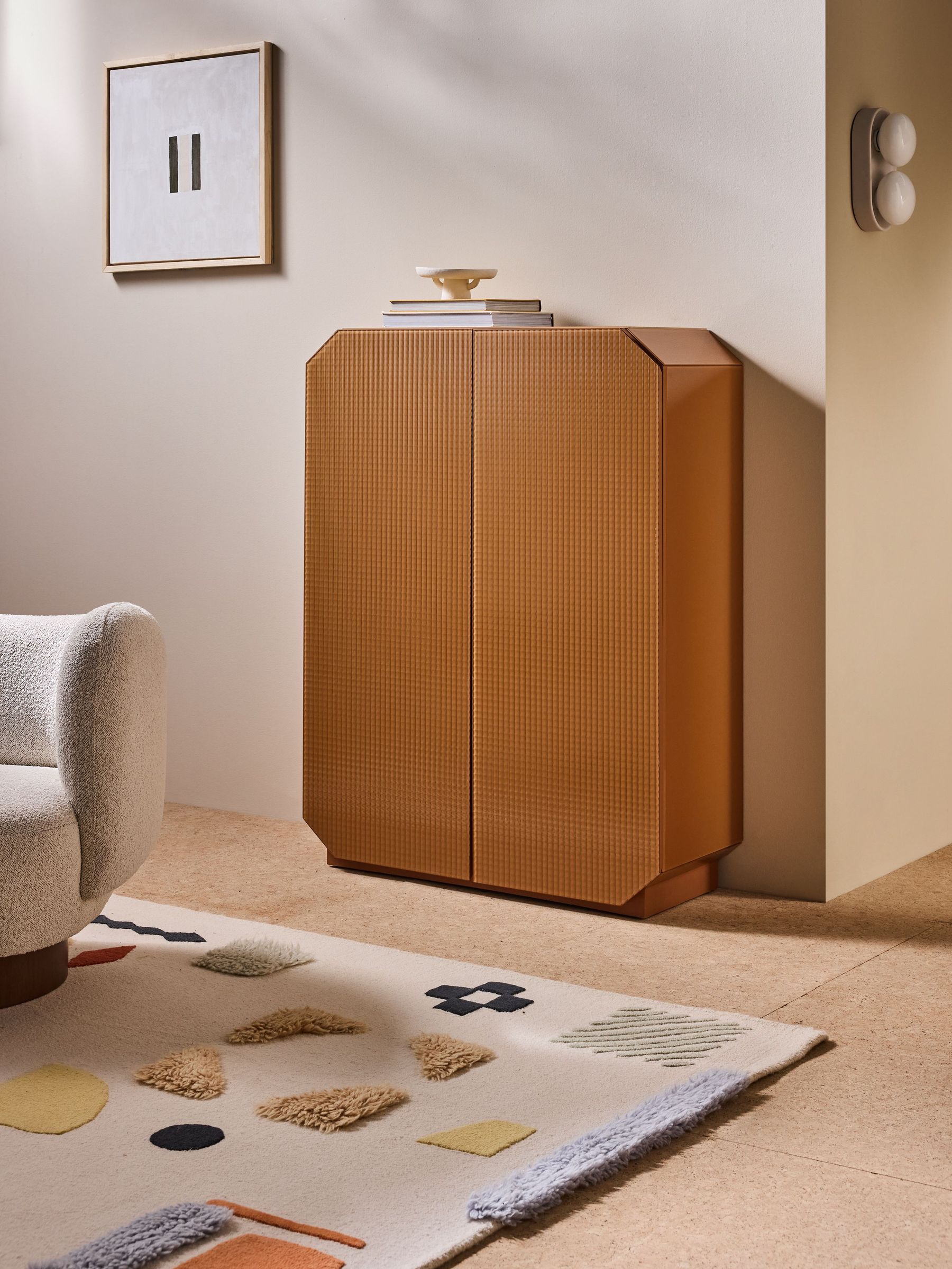 Anya Glass Highboard in Caramel Brown (Q62116) | £679