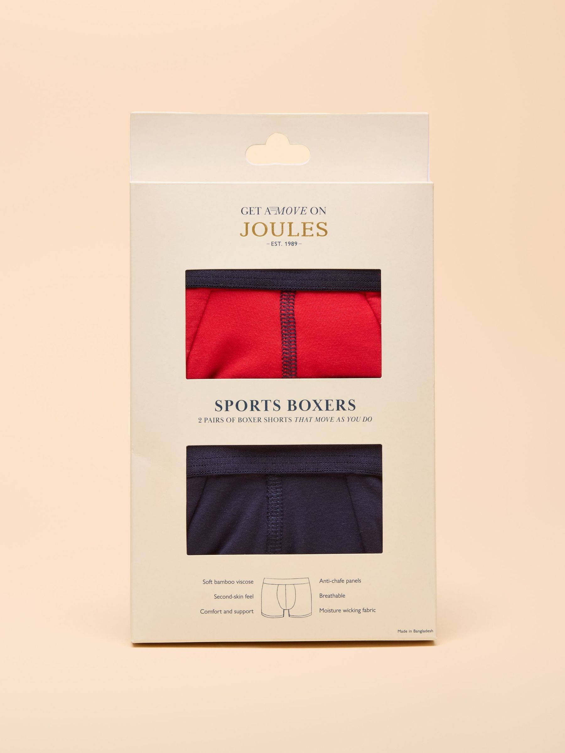 Get A Move On Navy/Red Pack of Two Sports Boxers (Q62173) | £25