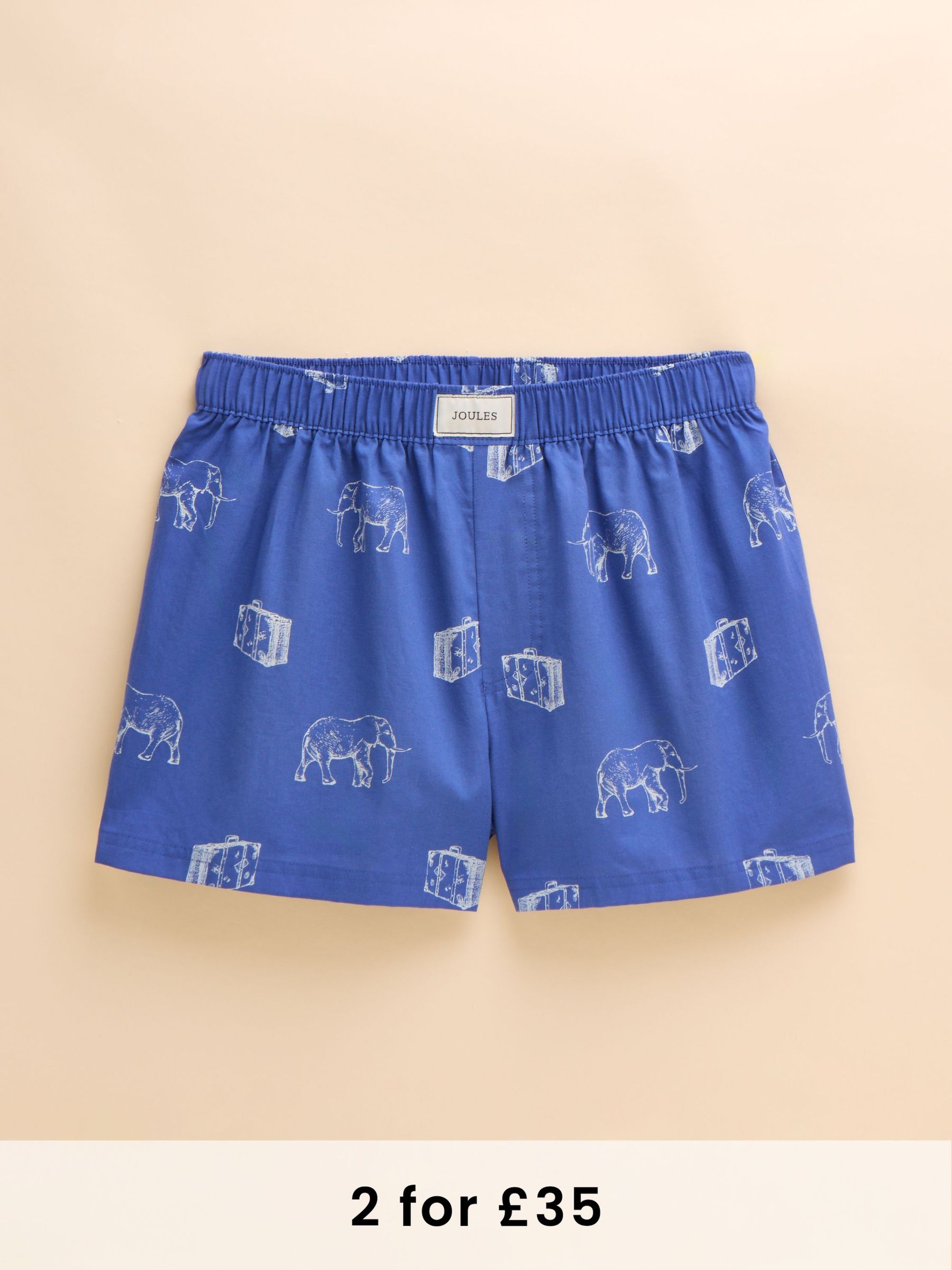 Blue Elephant Print Woven Boxers (Q62175) | £20