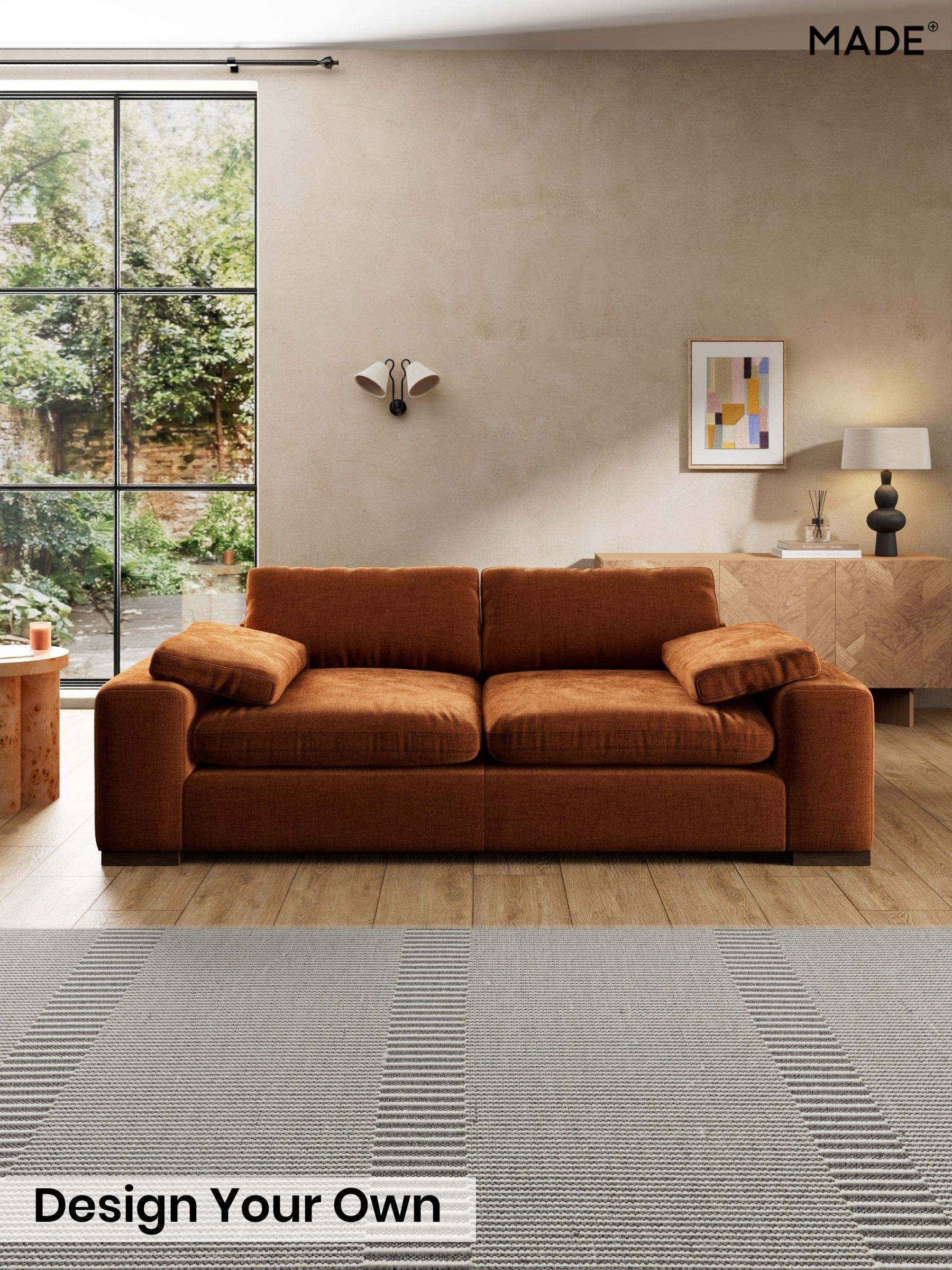 Etched Chenille/Rust Orange - Melbourne Luxe By Made