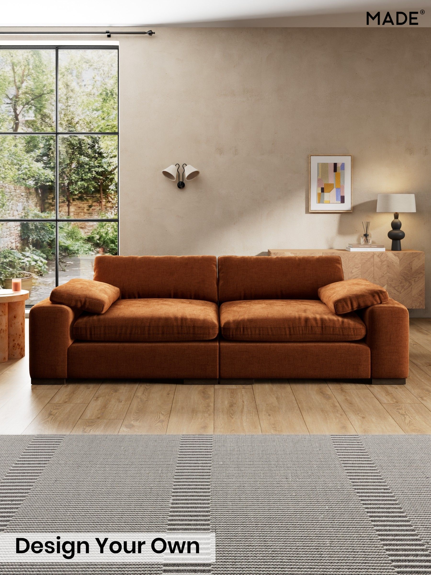 Etched Chenille/Rust Orange - Melbourne Luxe By Made