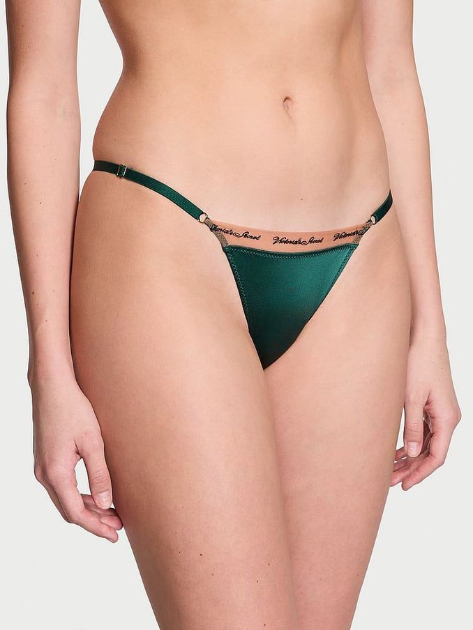 Green Mystique Embroidered Thong Icon Thong Knickers (Q67174) | £7