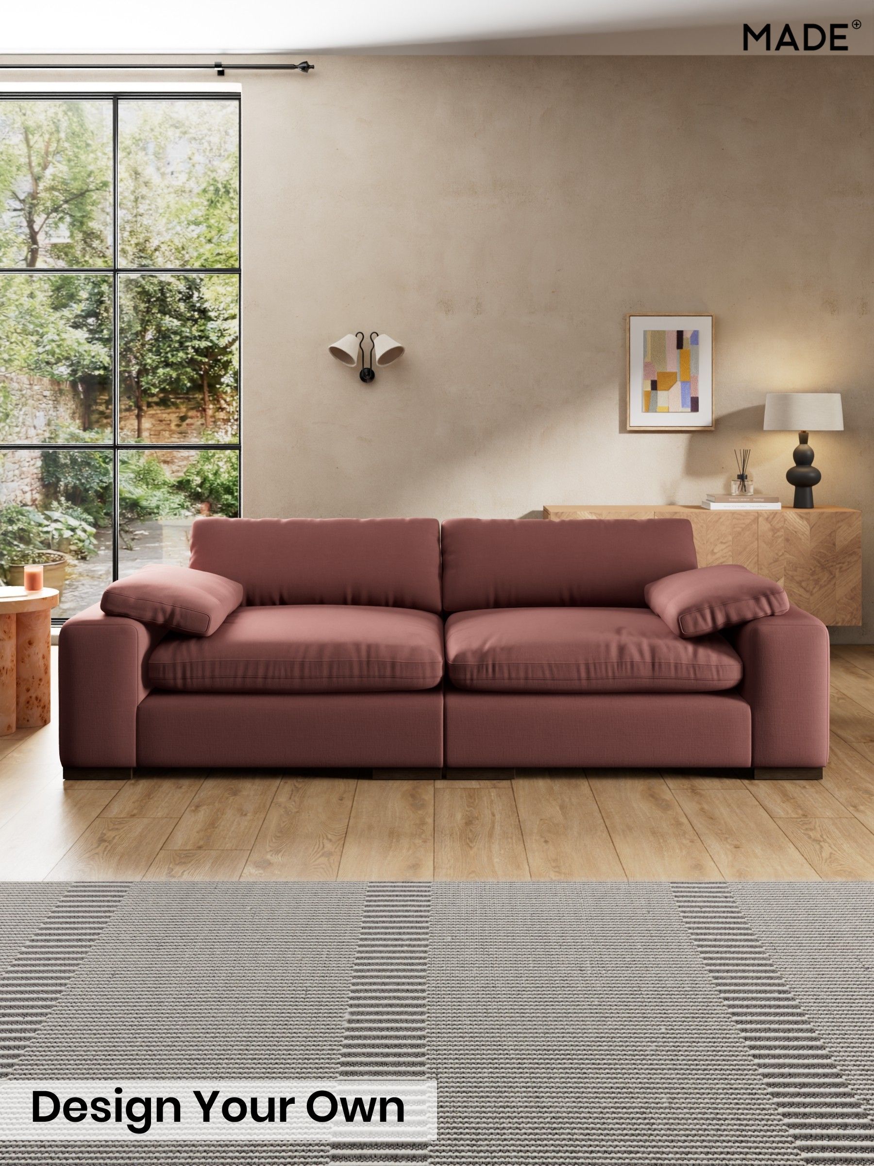 Natural Blend/Deep Coral Pink - Melbourne Luxe By Made