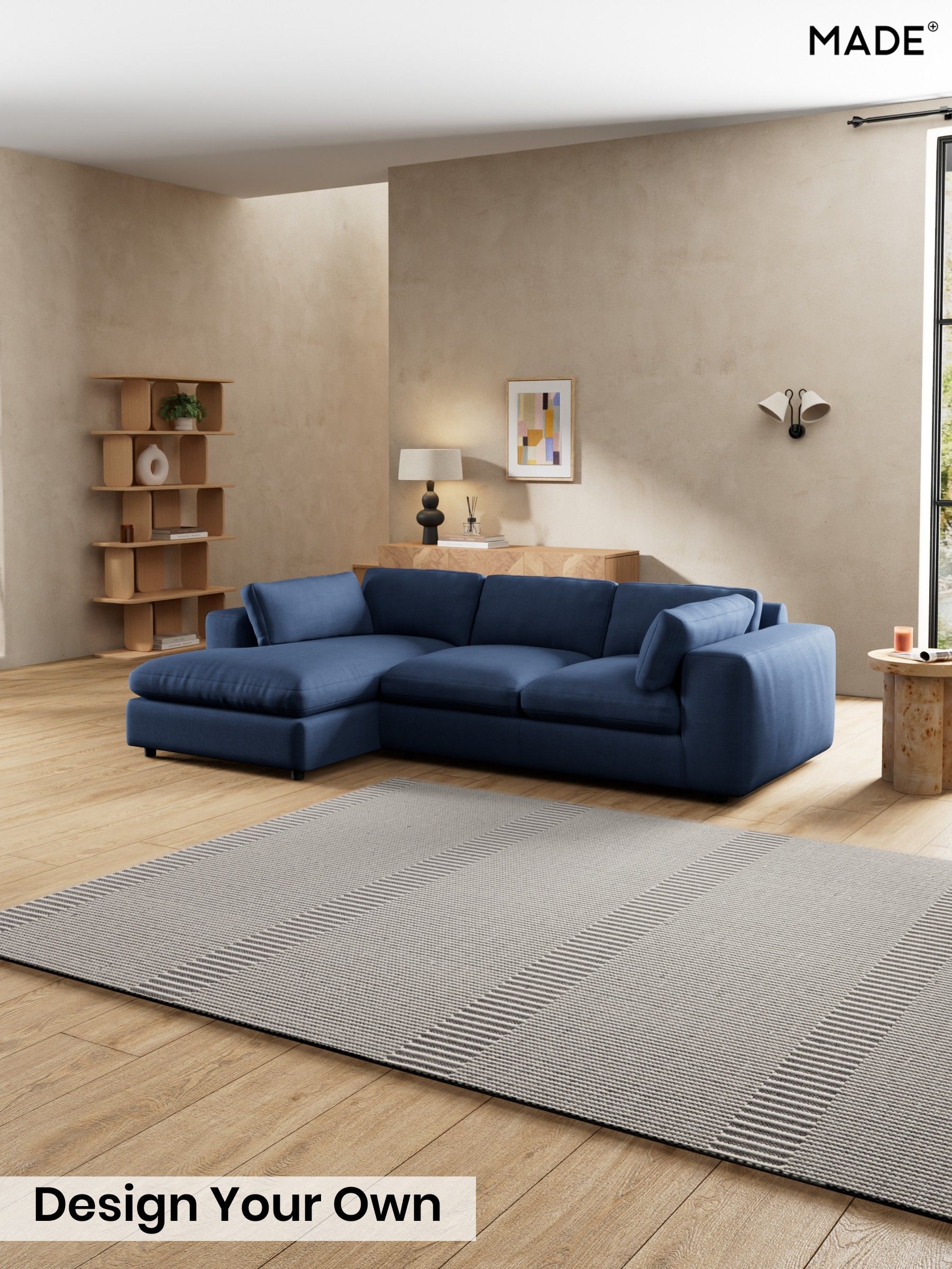Natural Blend/Navy Blue - Alec By Made