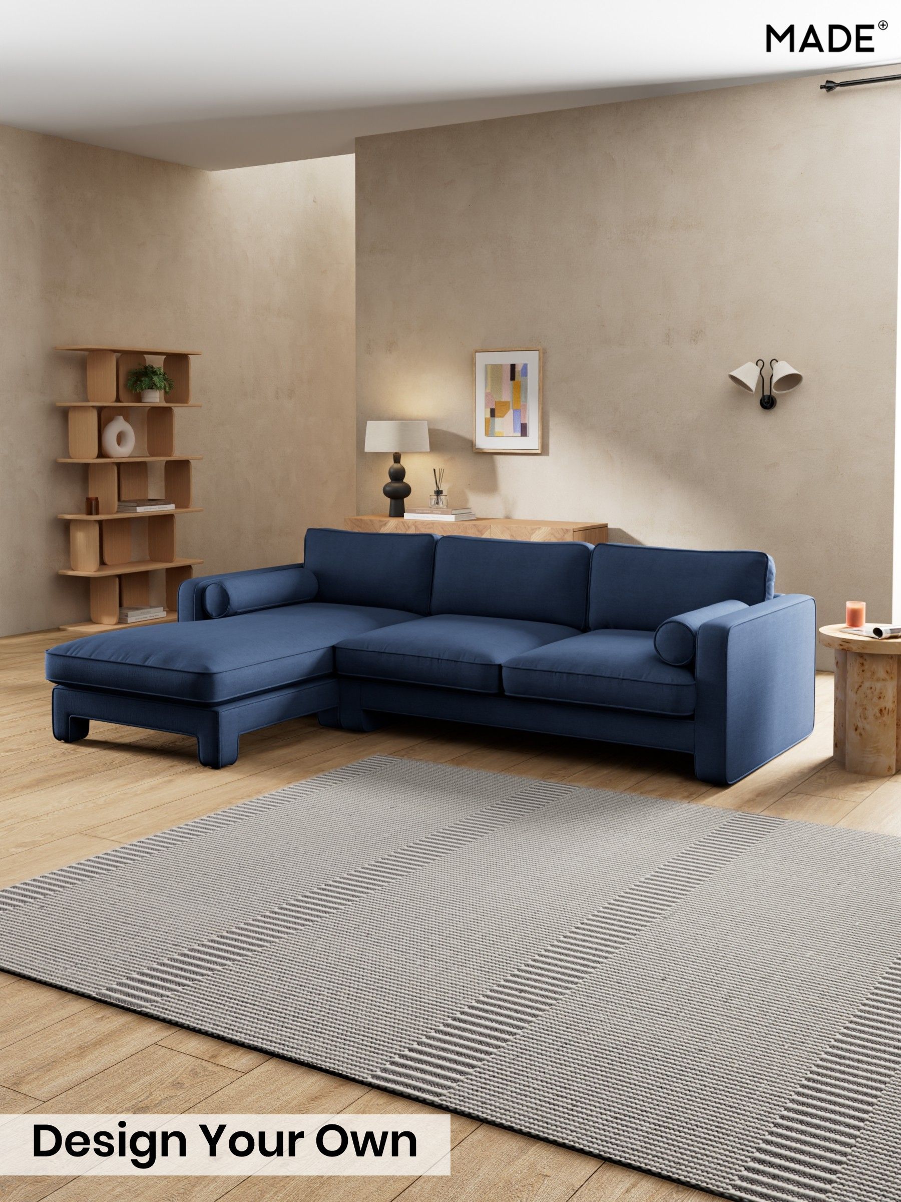 Natural Blend/Navy Blue - Holloway By Made