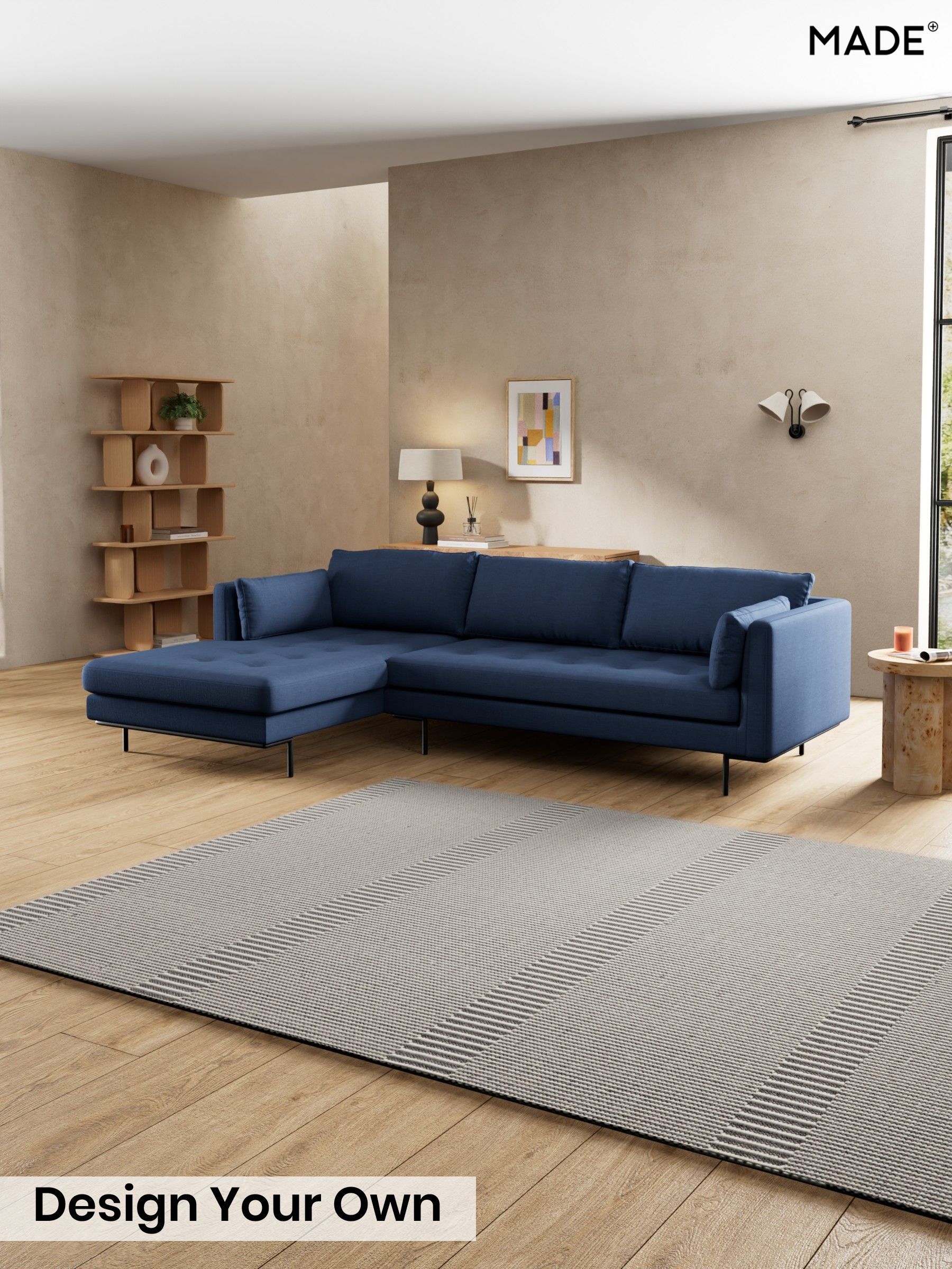 Natural Blend/Navy Blue - Harlow By Made