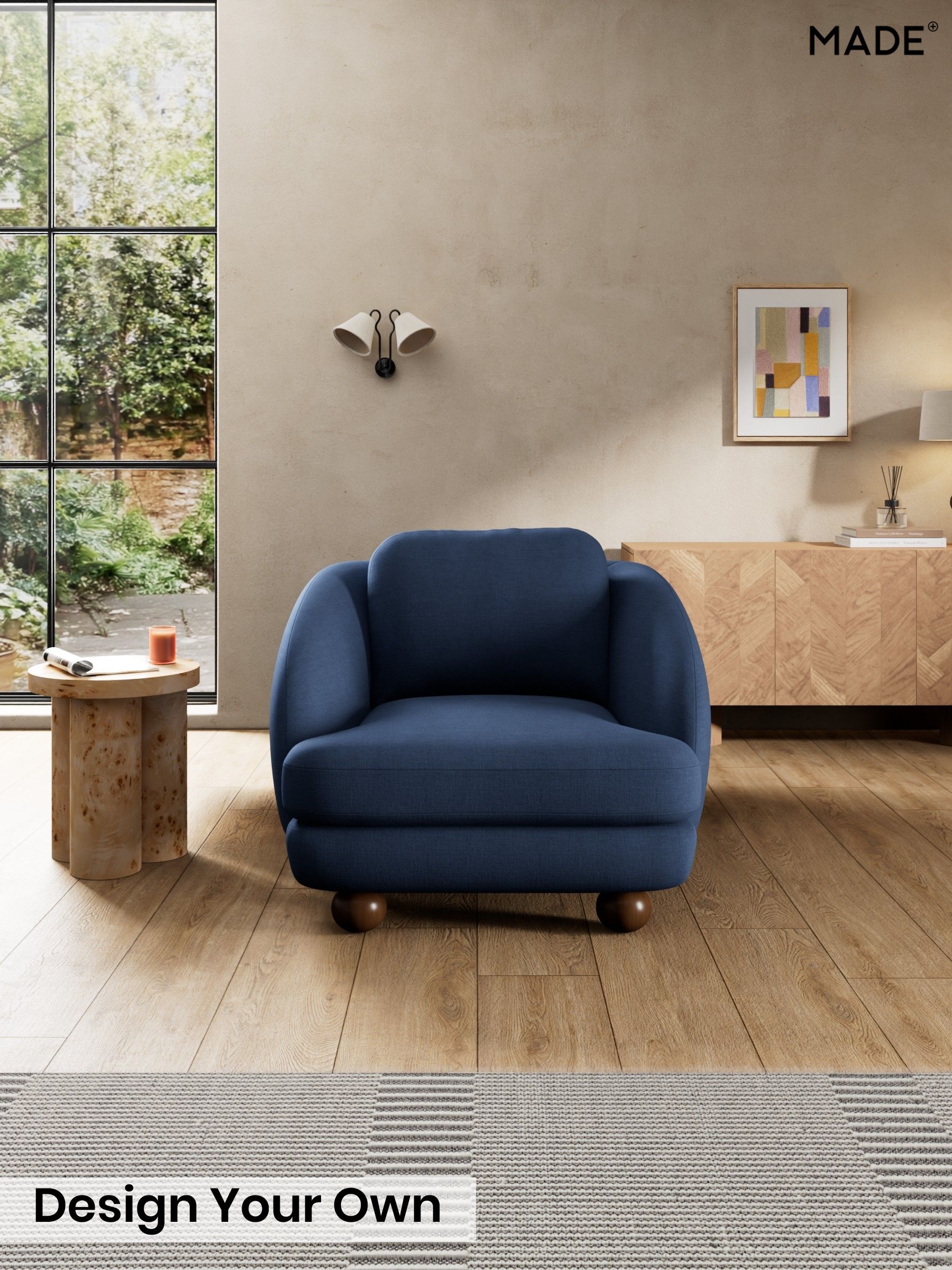 Natural Blend/Navy Blue - Madris By Made