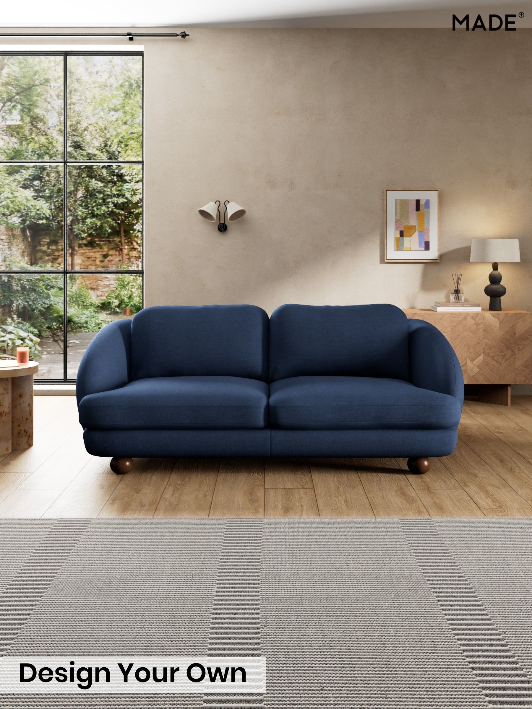 Natural Blend/Navy Blue - Madris By Made