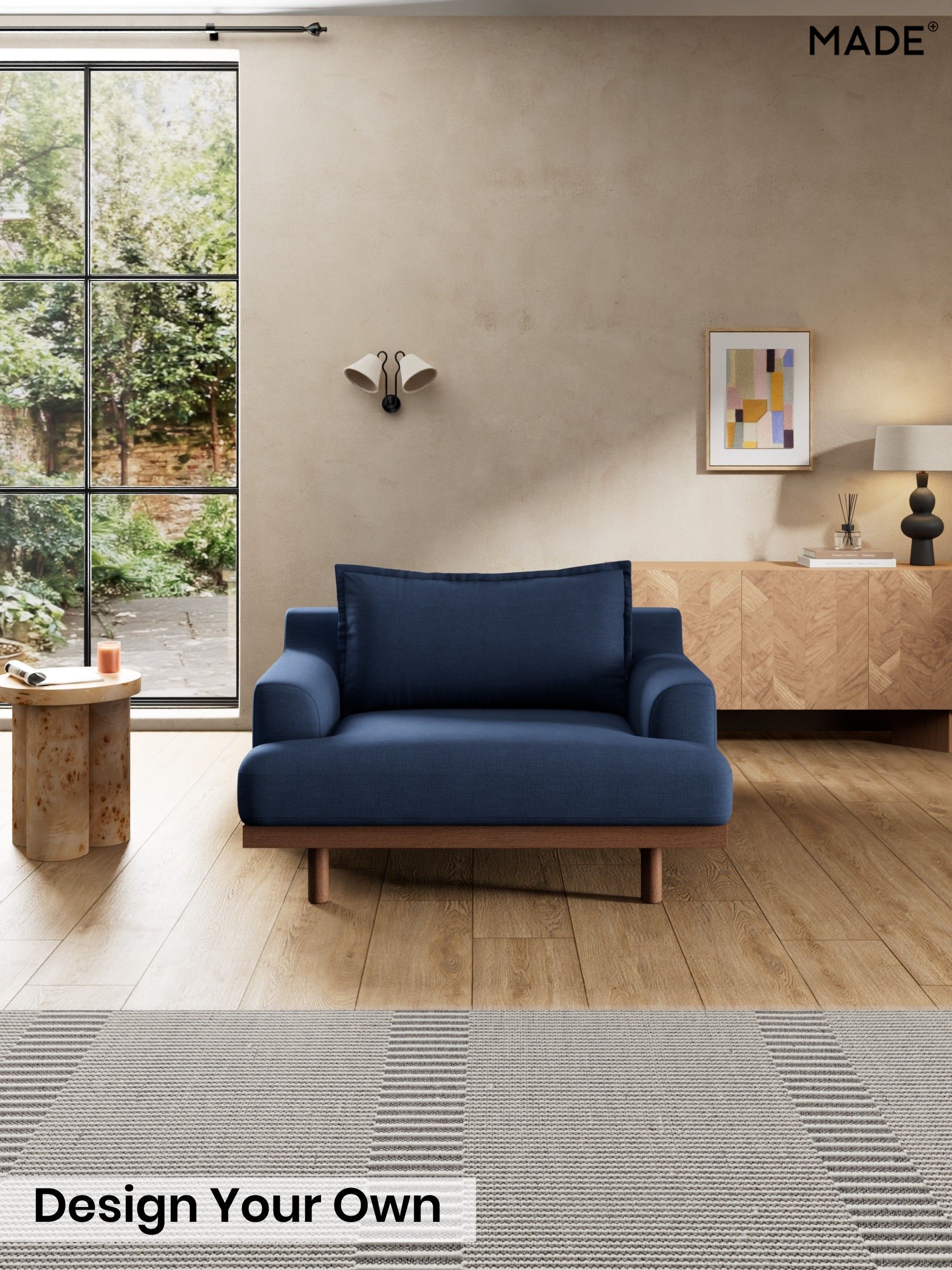 Natural Blend/Navy Blue - Turin By Made