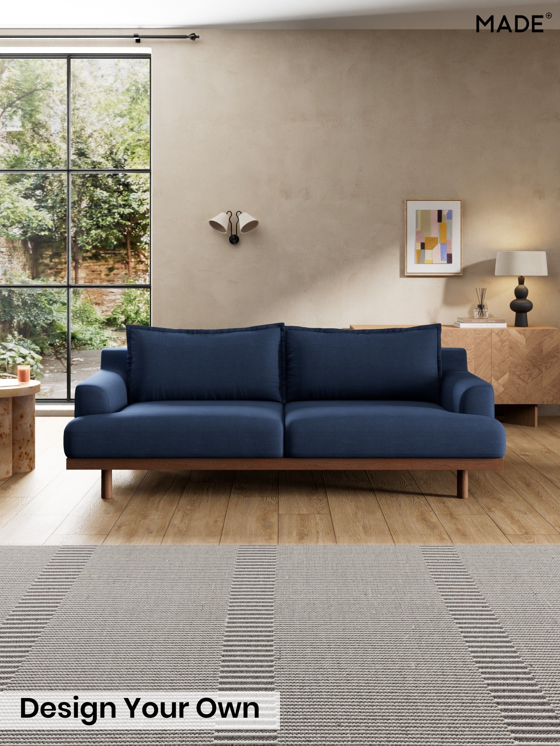 Natural Blend/Navy Blue - Turin By Made
