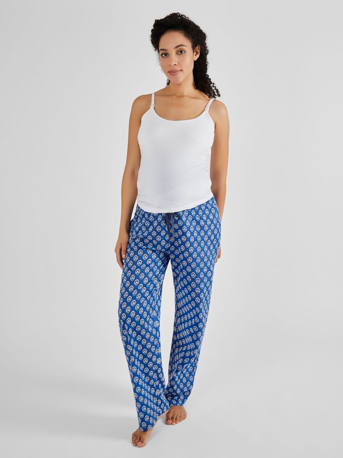 Blue Batik Print Maternity & Nursing Pyjamas Set (Q74174) | £22