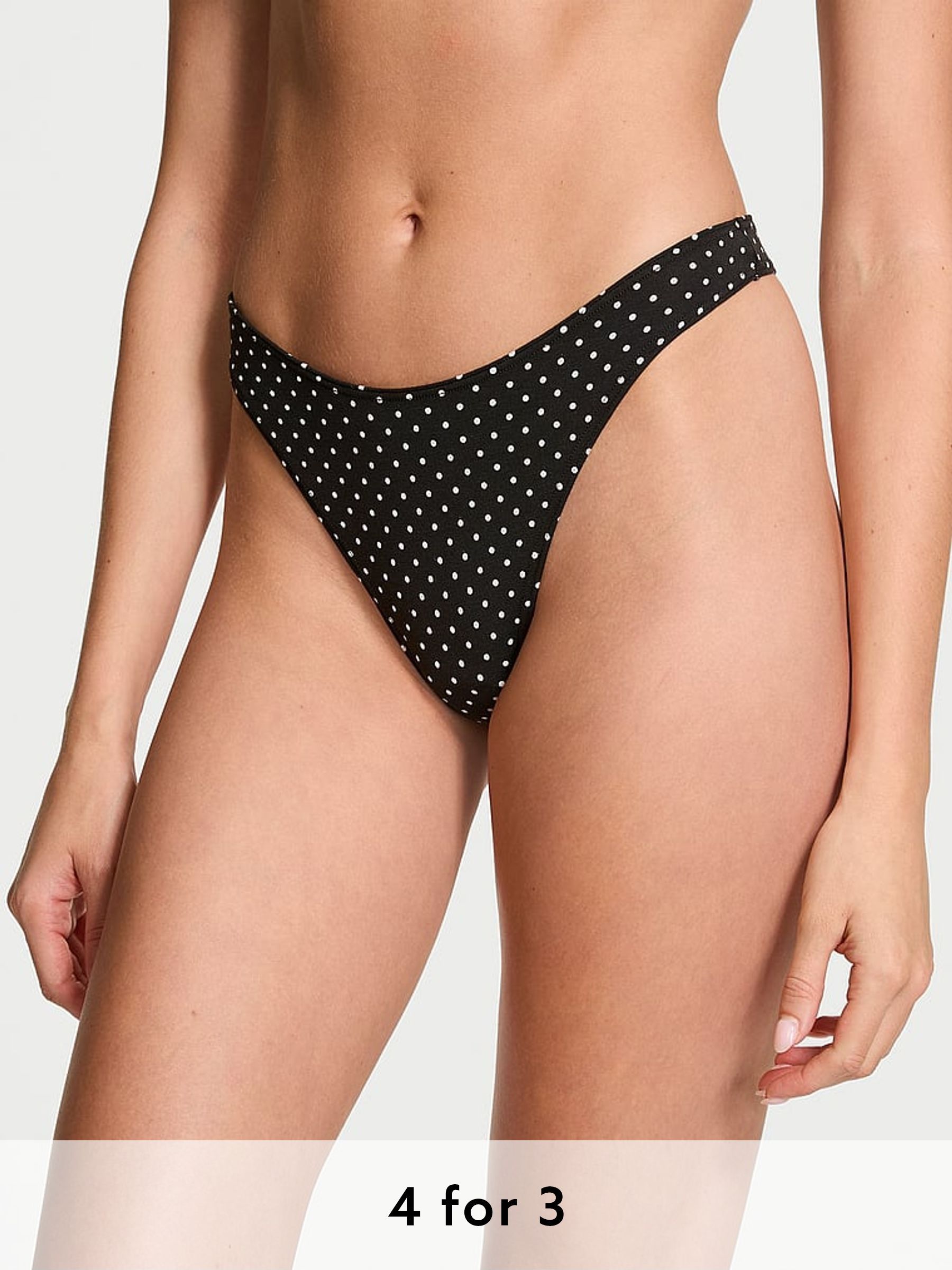 Black Dots Thong Knickers (Q75075) | £9