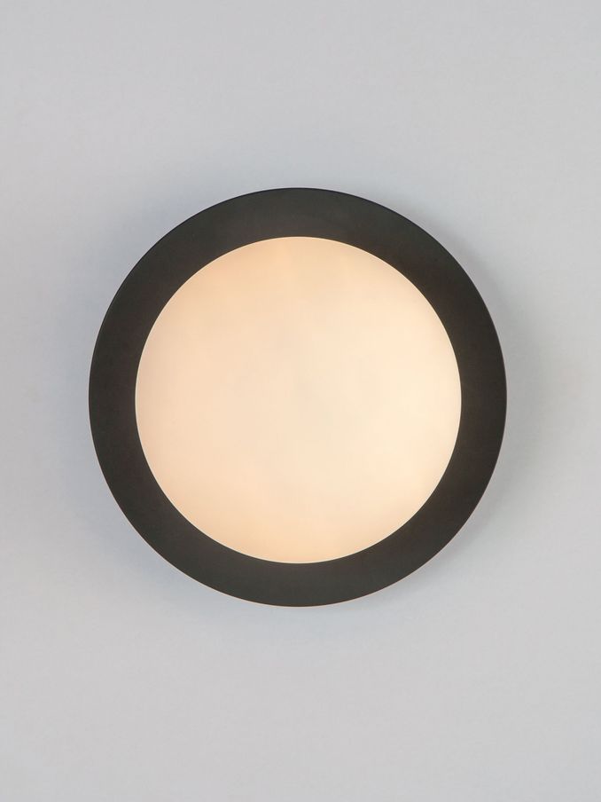 Houseof. Grey Opal Disk Wall Bathroom Light (Q75321) | £130