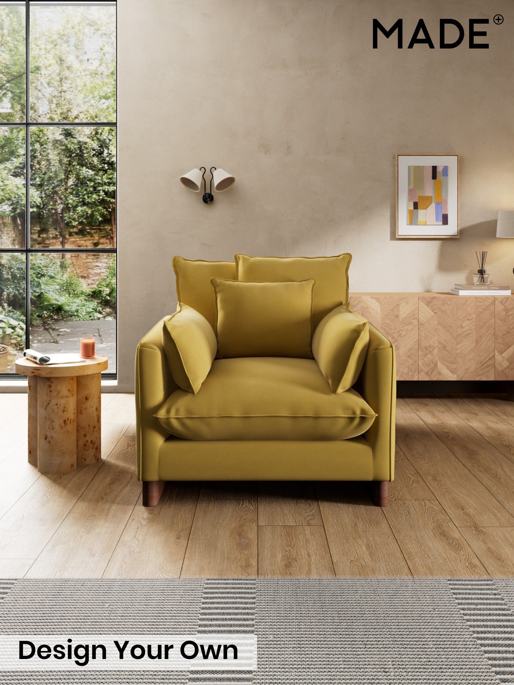 Cotton Velvet Blend/Honey Yellow - Whitby Scatter Back By Made