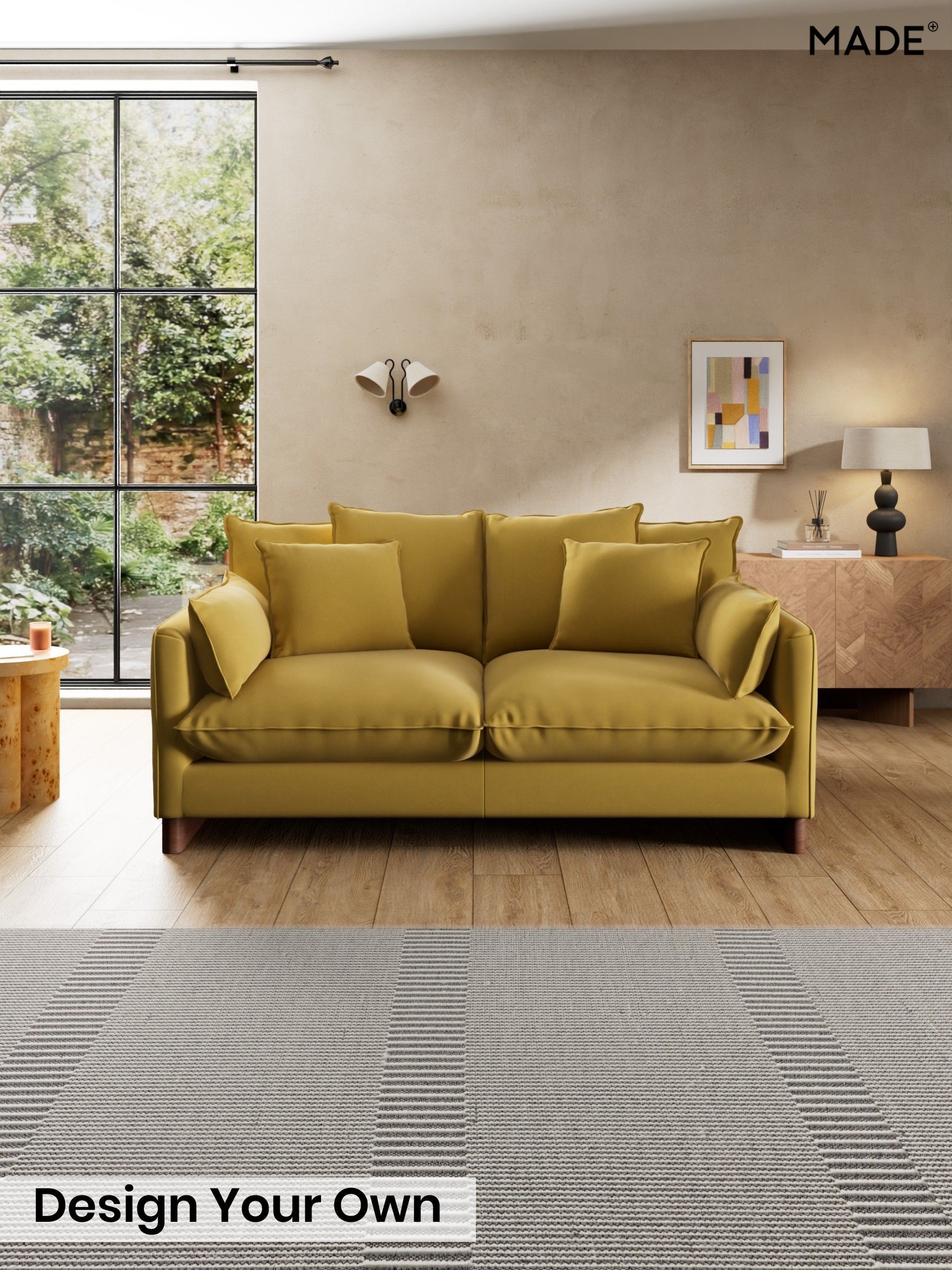 Cotton Velvet Blend/Honey Yellow - Whitby Scatter Back By Made